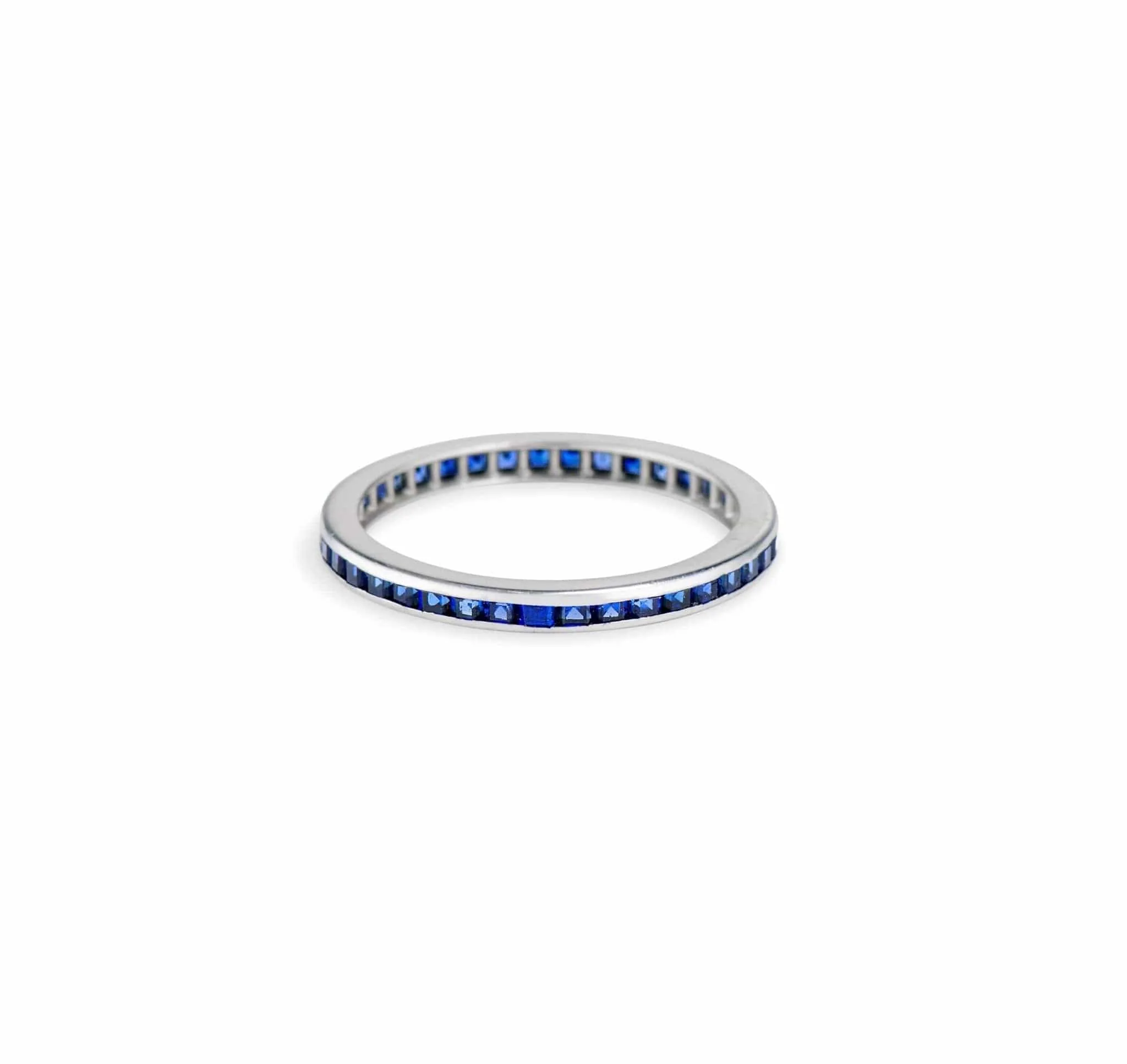 Art Deco .50 Carat Calibré Sapphire Wedding Band - Image 2