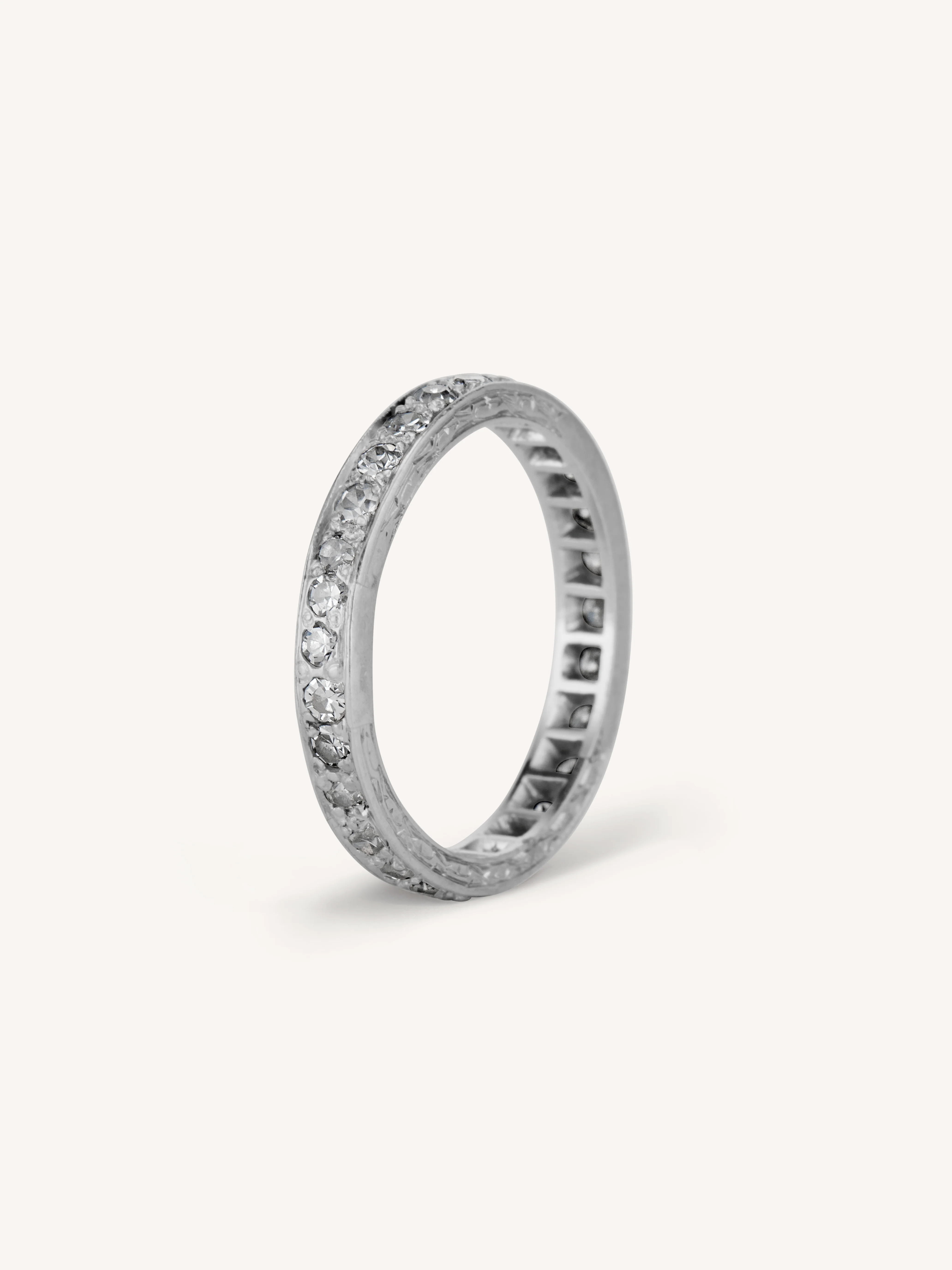 Art Deco Single Cut Diamond Eternity Antique Band - Image 3