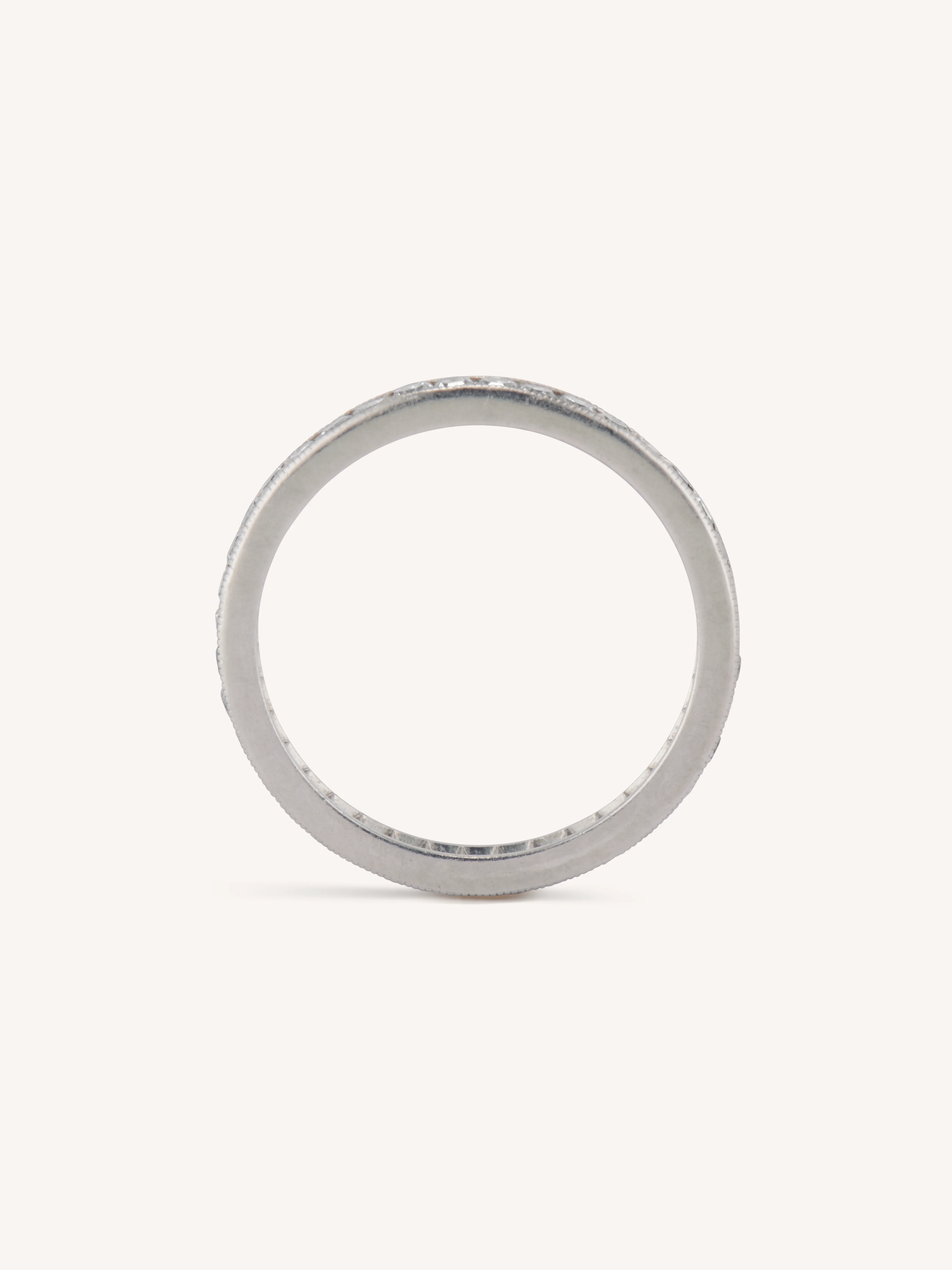 Vintage Art Deco Diamond Eternity Wedding Band - Size 4 - Image 5
