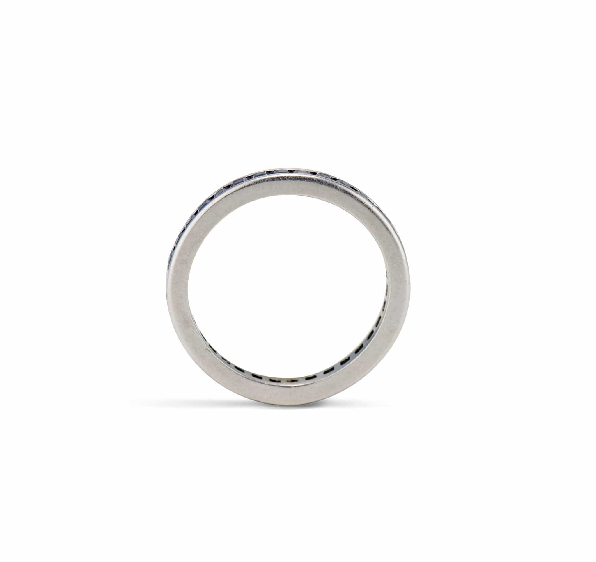 Art Deco .75 Carat Square Cut Sapphire Eternity Band - Image 2