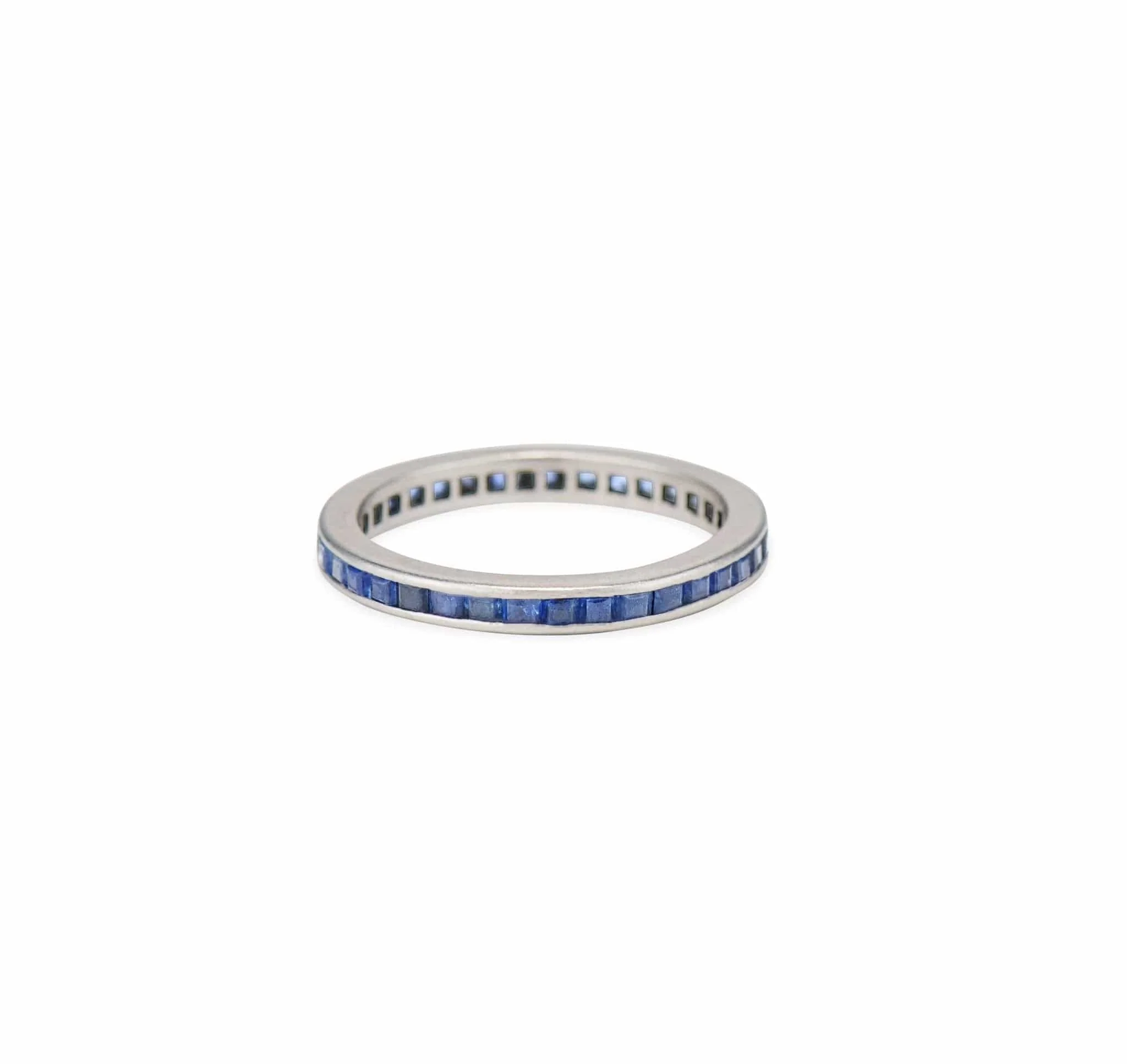 Art Deco .75 Carat Square Cut Sapphire Eternity Band - Image 3