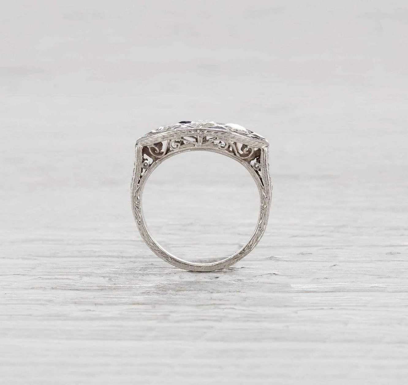 Art Deco Tiffany & Co. Three Stone Marquis Ring - Image 5
