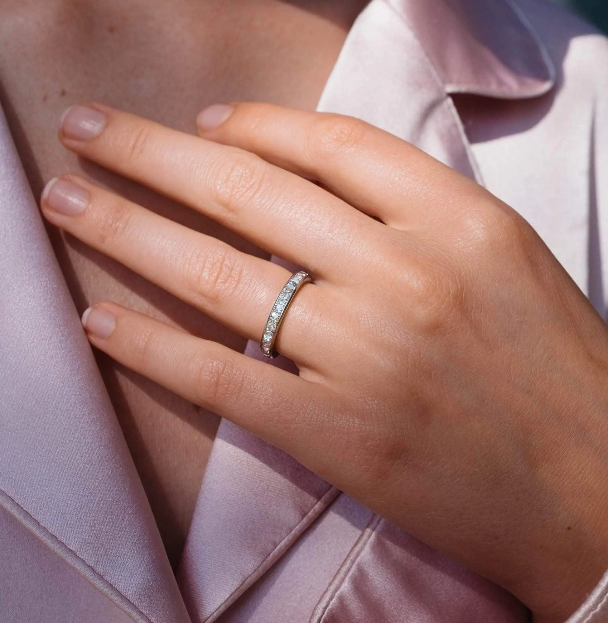 ART DECO TIFFANY & CO DIAMOND WEDDING BAND - Image 4