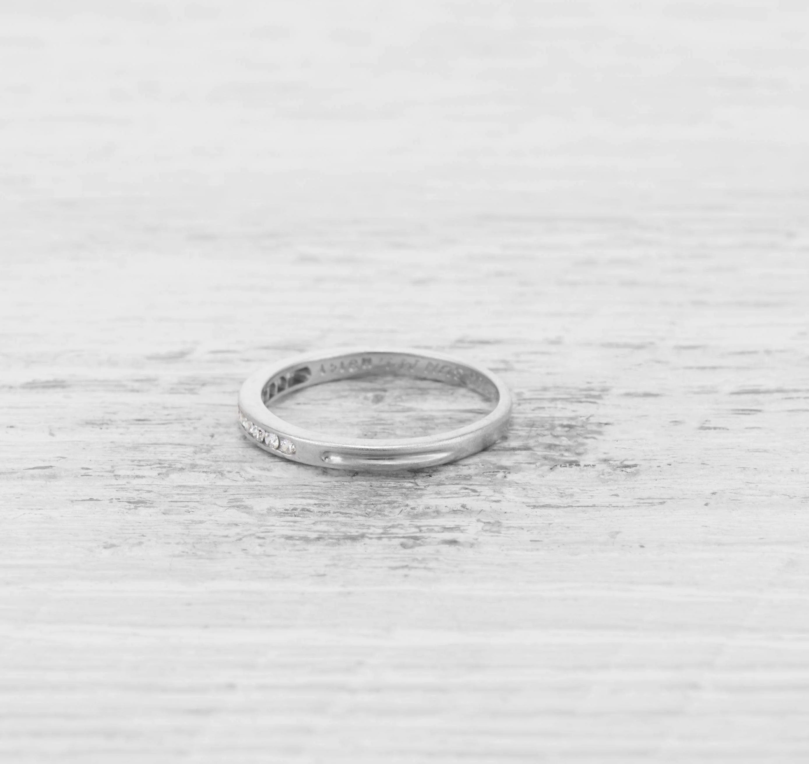 ART DECO TIFFANY DIAMOND WEDDING BAND - Image 3