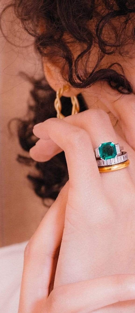 3 Carat Van Cleef & Arpels Art Deco Baguette Diamond Band - Image 4