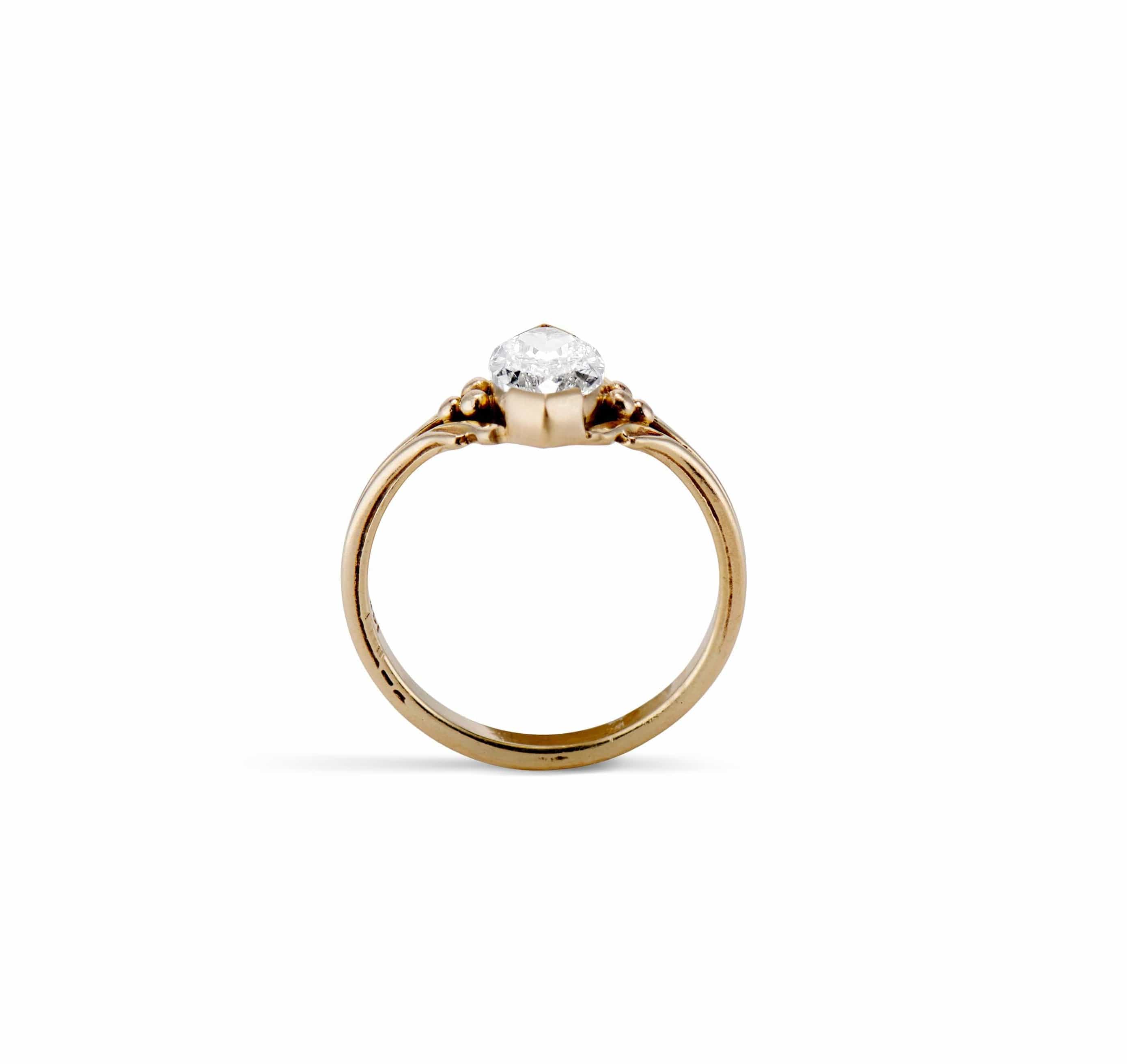 Art Nouveau 1.01 Carat Marquise-Cut Diamond Solitaire Engagement Ring - Image 4