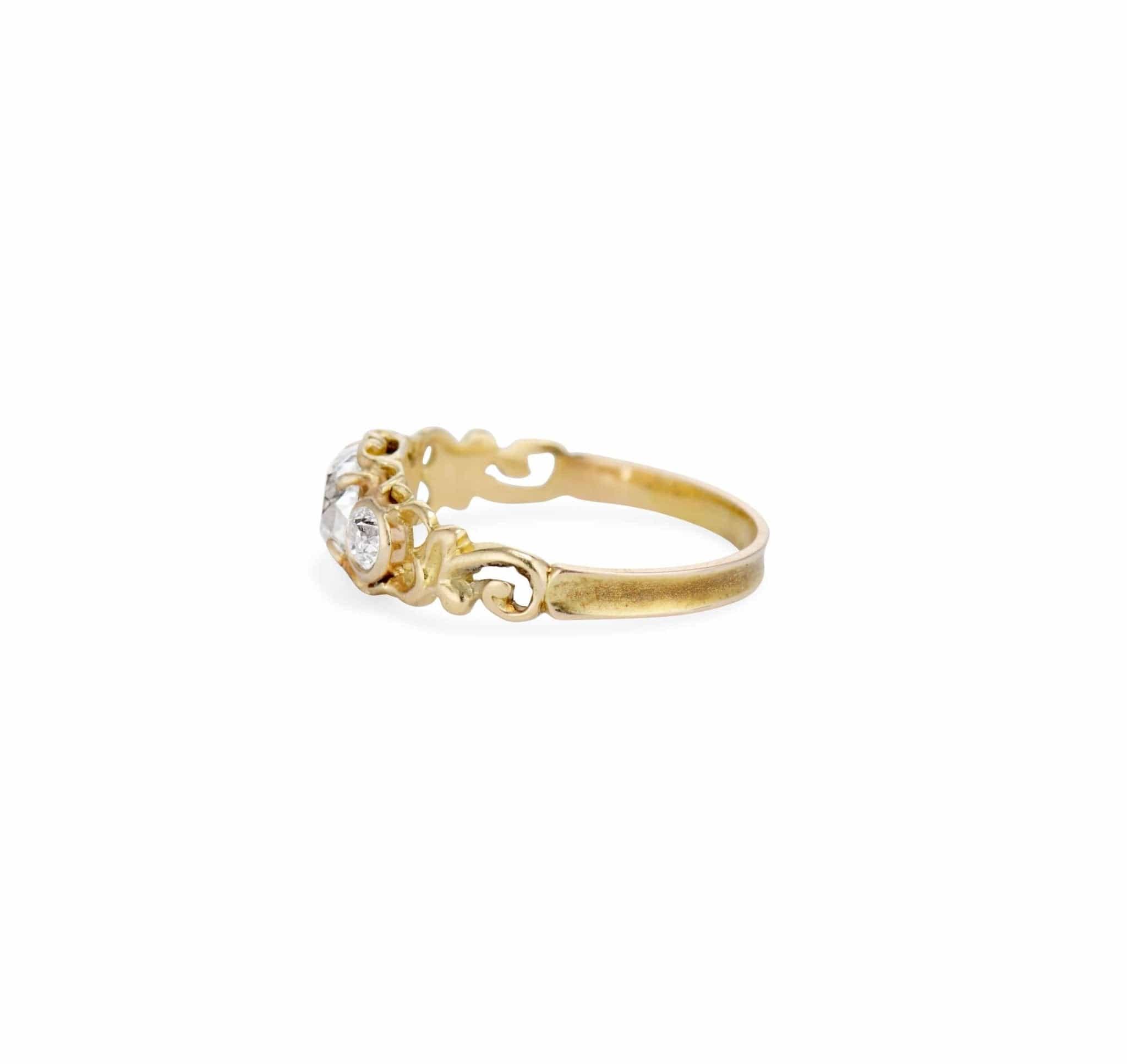 Art Nouveau .70 Carat Old Mine Cushion Cut Diamond Ring - Image 2