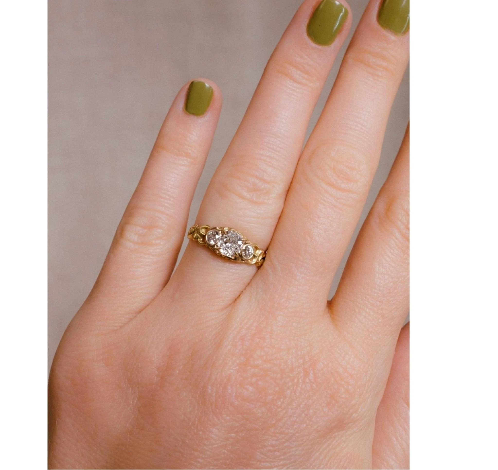 Art Nouveau .70 Carat Old Mine Cushion Cut Diamond Ring - Image 6