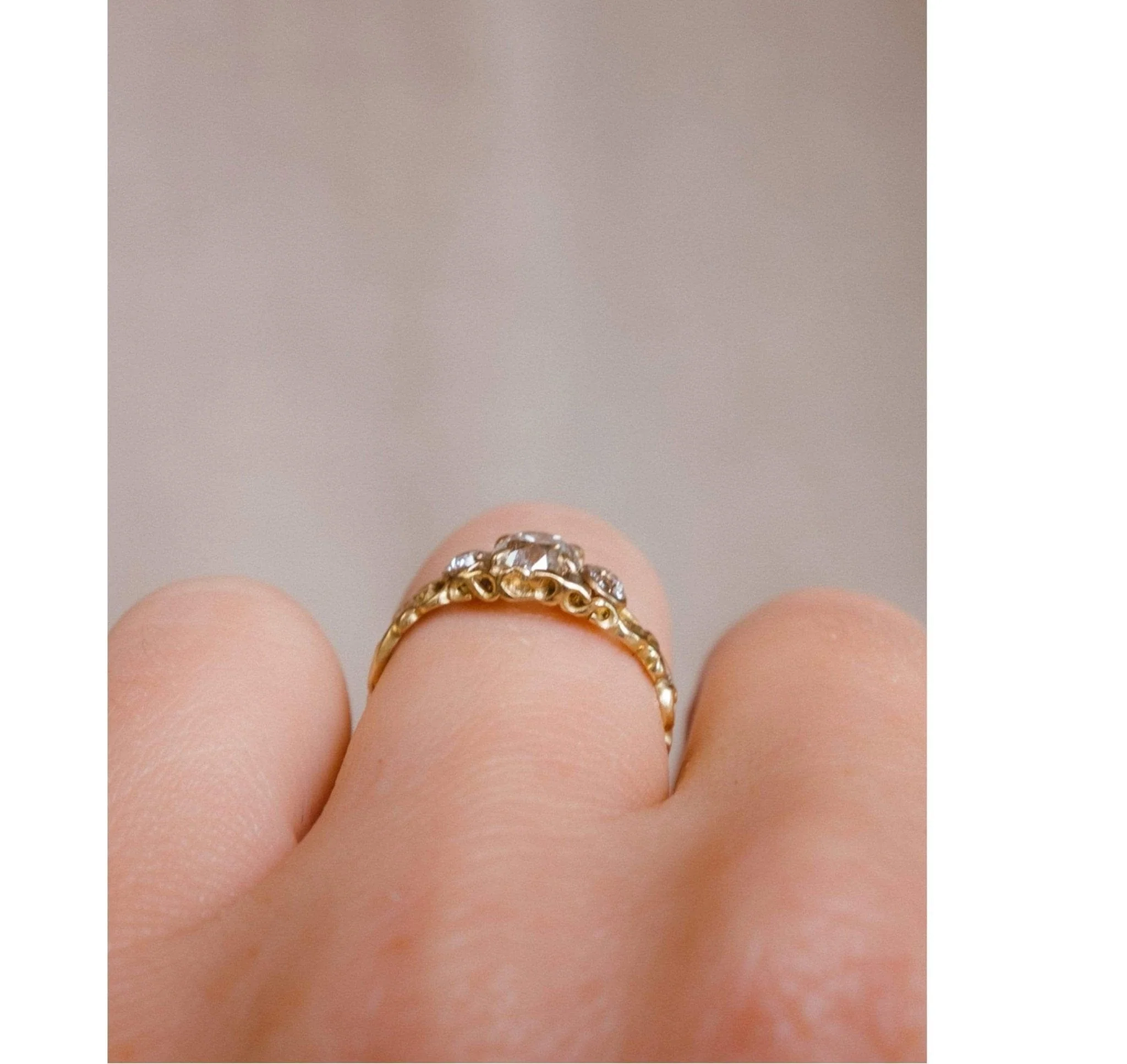 Art Nouveau .70 Carat Old Mine Cushion Cut Diamond Ring - Image 8