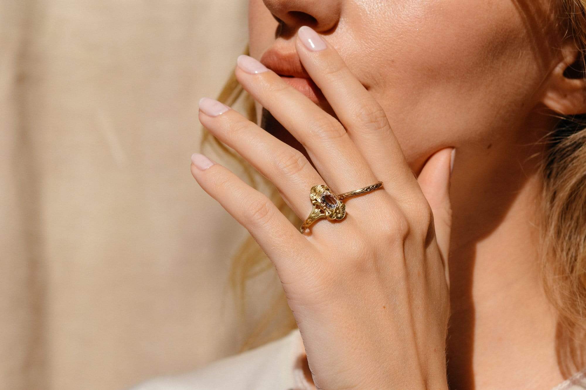 Late Georgian .79 Carat Rose Cut Diamond and Gold Engagement Ring - Image 5