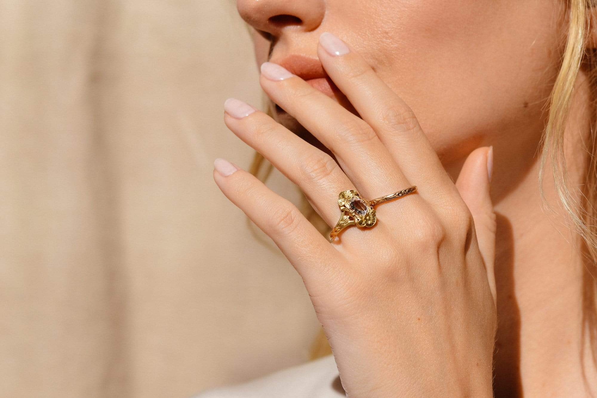 Late Georgian .79 Carat Rose Cut Diamond and Gold Engagement Ring - Image 7