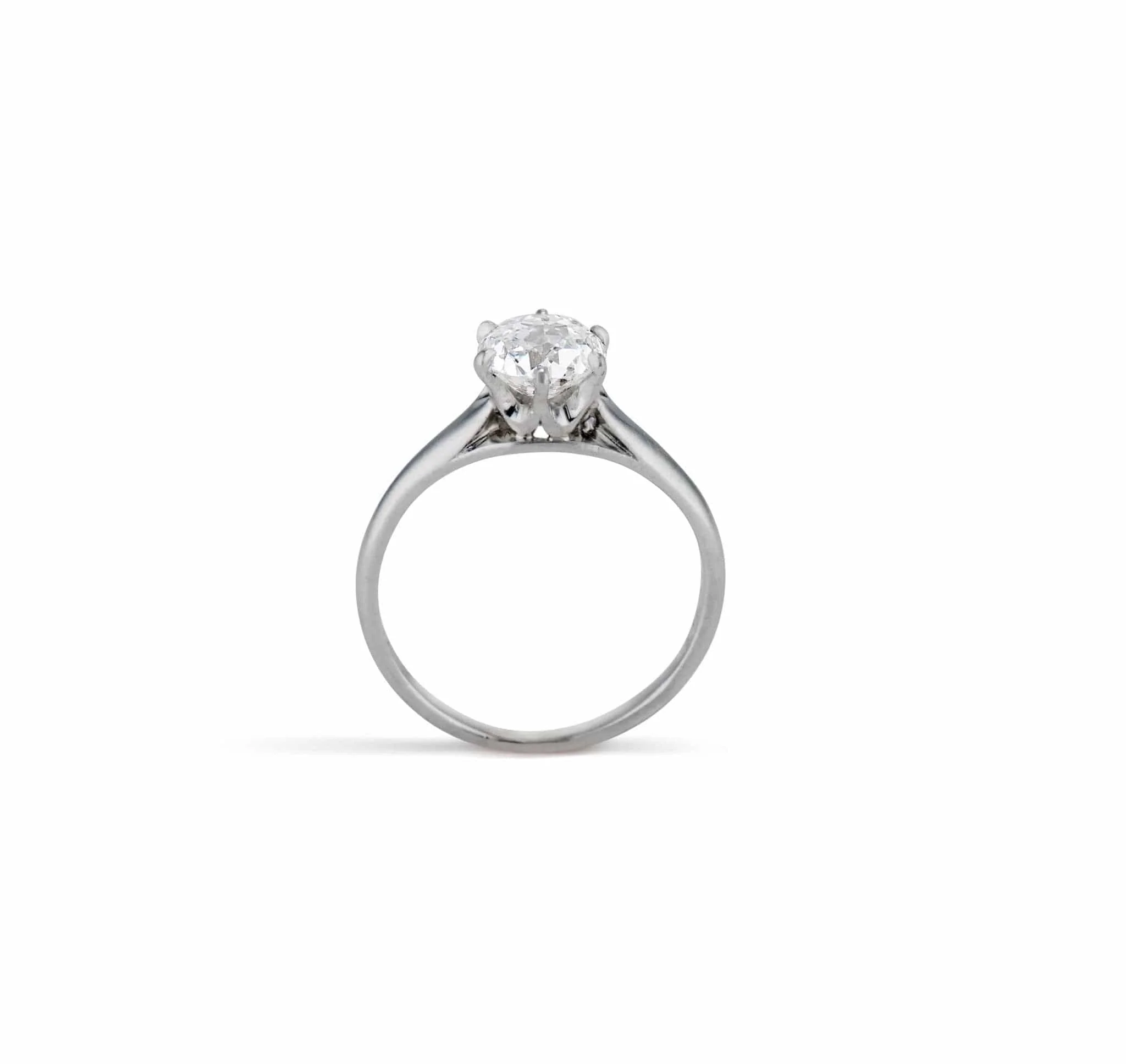 Bailey Banks & Biddle Edwardian 1.14 Carat Jubilee Cut Diamond and Platinum Engagement Ring, America - Image 3