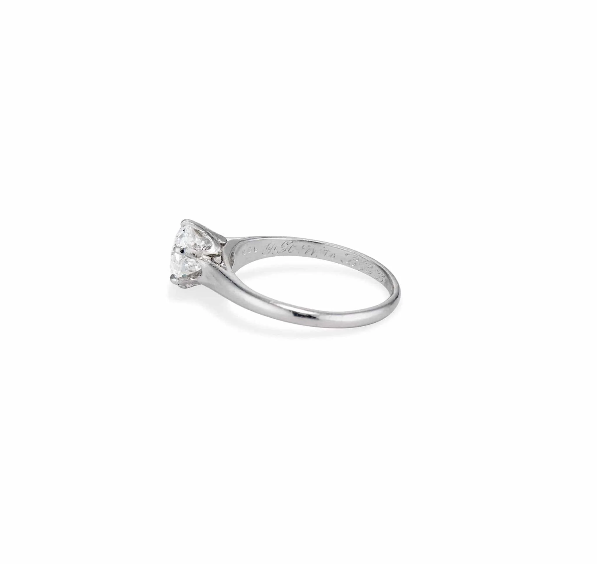 Bailey Banks & Biddle Edwardian 1.14 Carat Jubilee Cut Diamond and Platinum Engagement Ring, America - Image 4