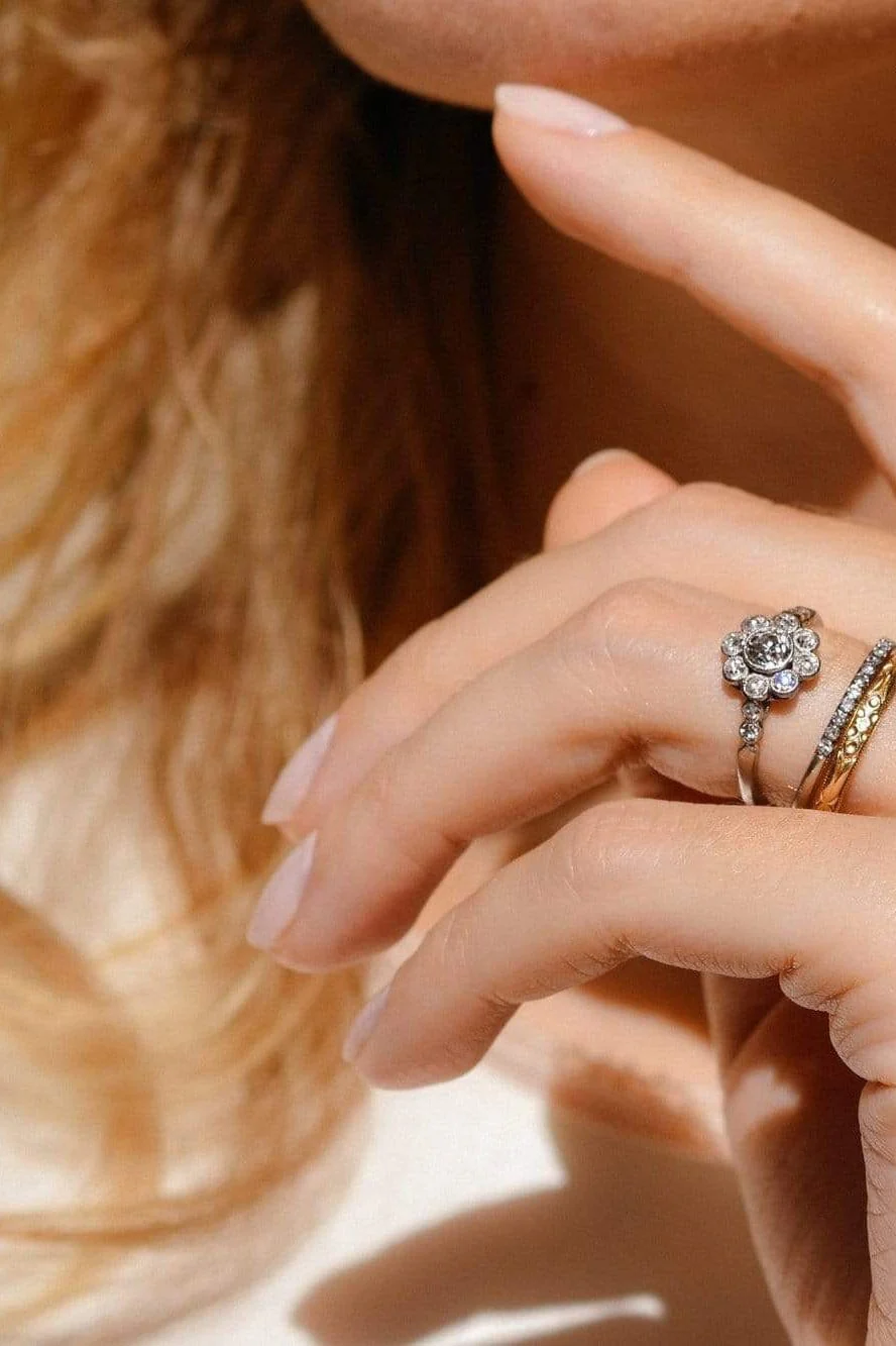 Belle Époque .40 Carat Old European Cluster Diamond Engagement Ring, France - Image 5