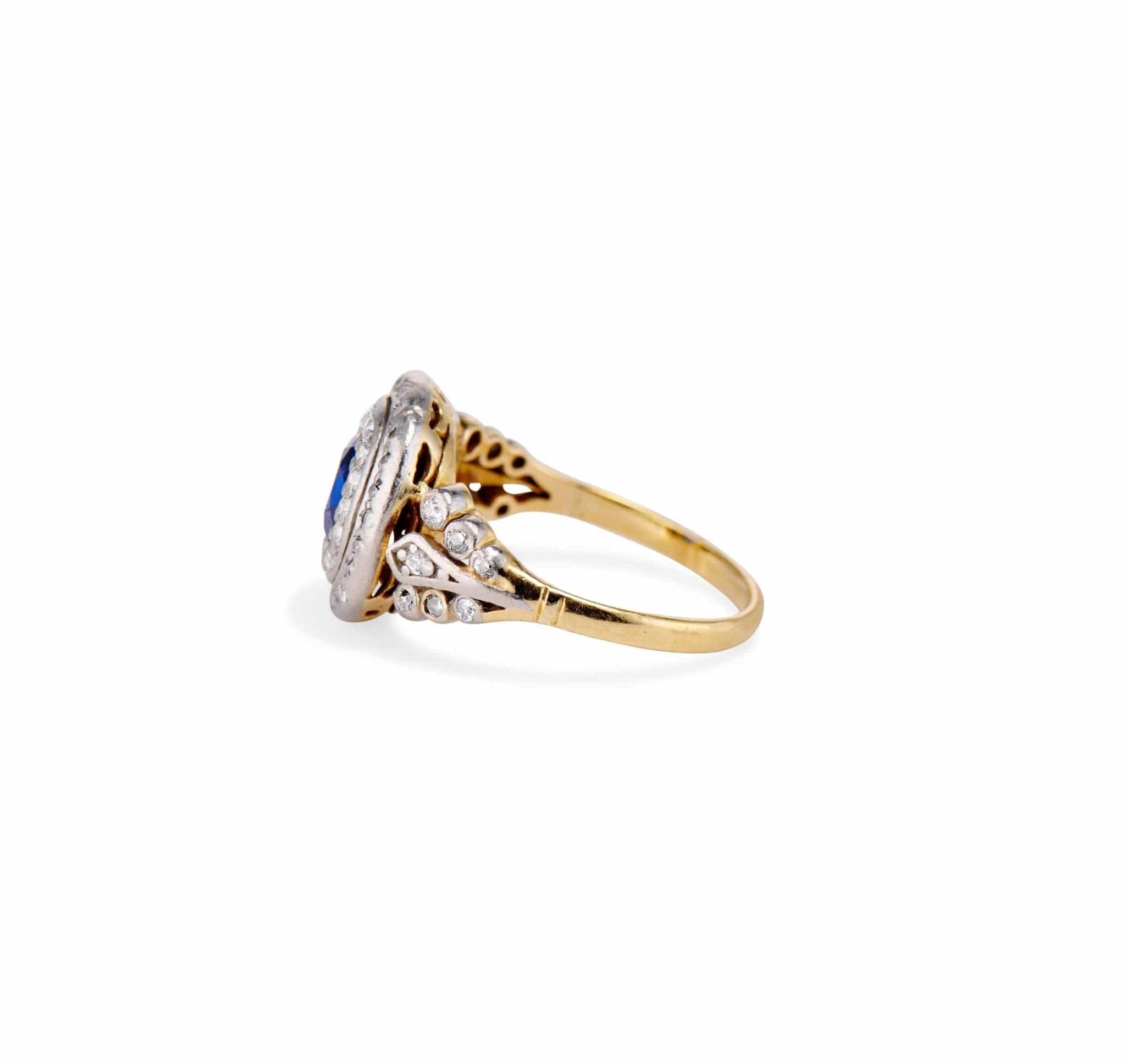 Belle Epoque .60 Carat Unheated Sapphire and Diamond Ring - Image 3