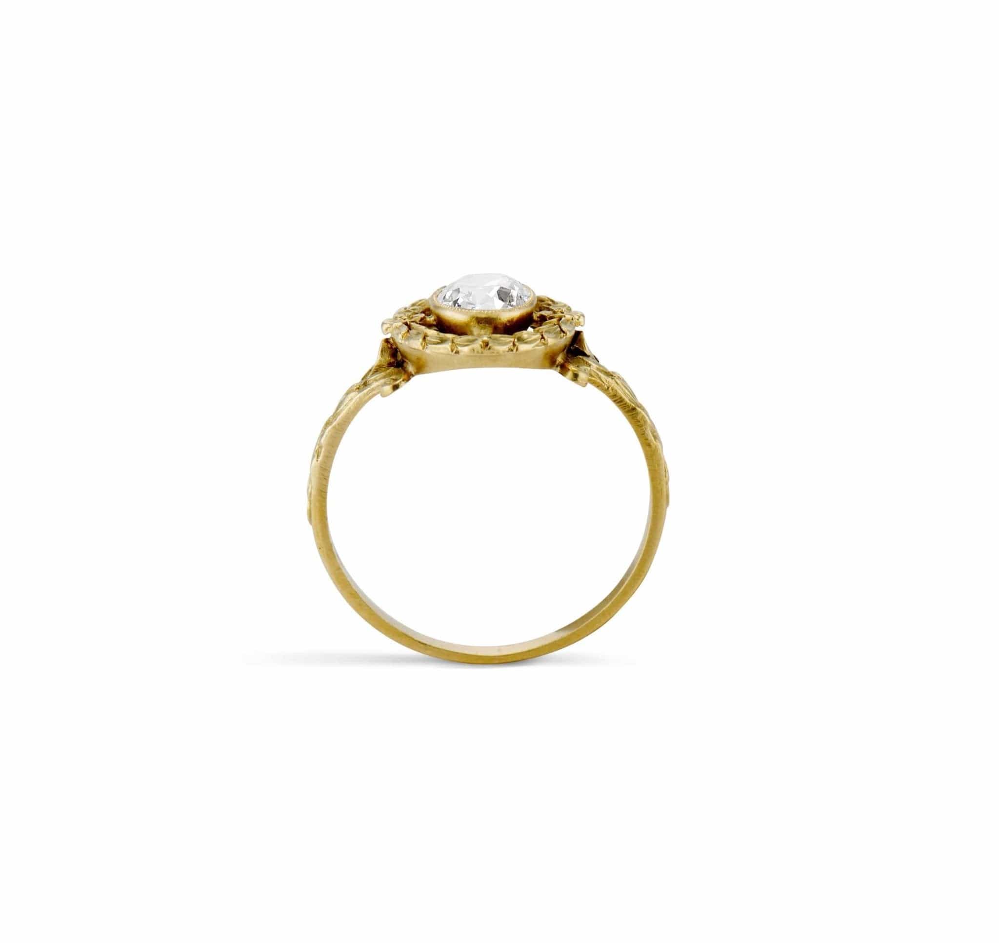 Belle Époque .83 Carat Oval-Cut Diamond Engagement Ring, France - Image 4