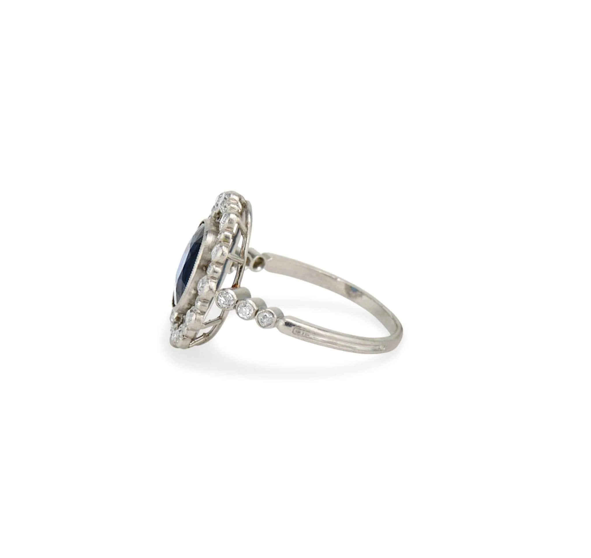 Belle Epoque Sapphire and Diamond Engagement Ring - Image 3