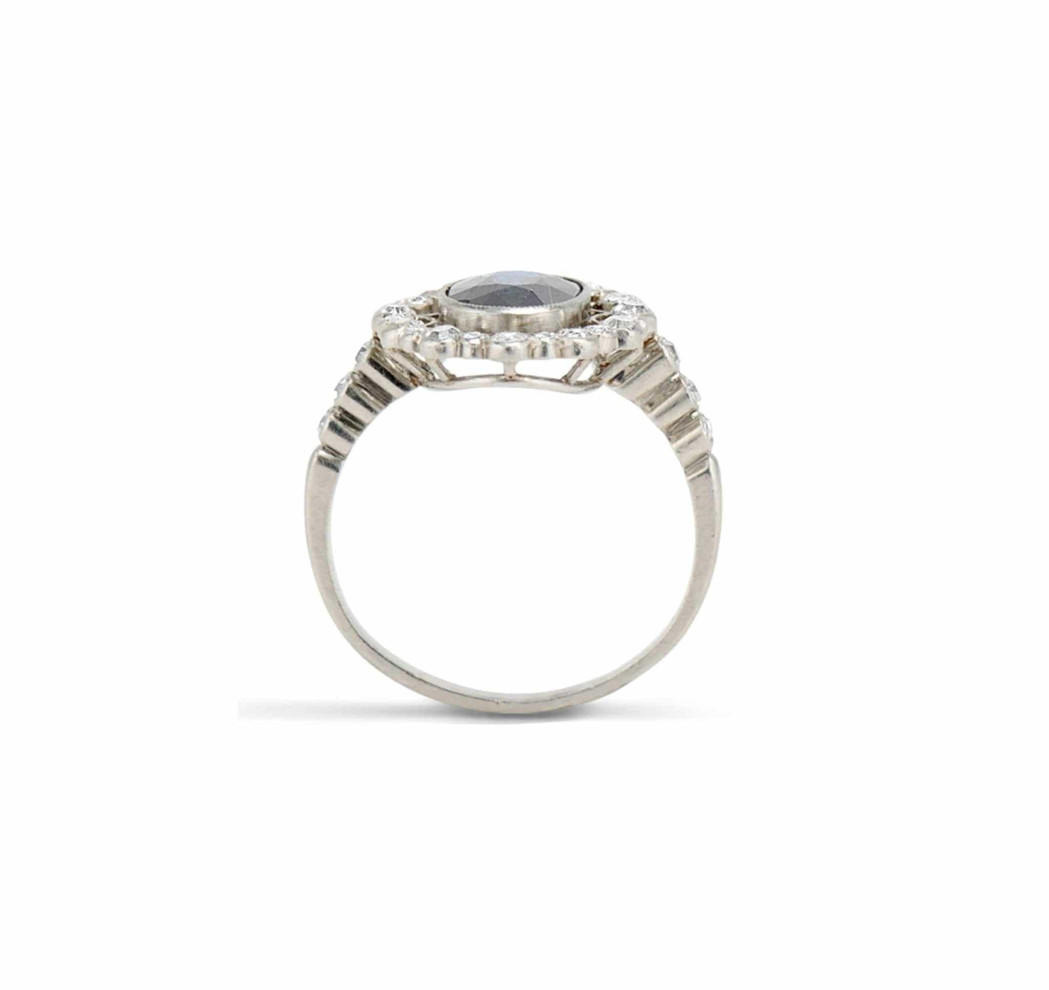 Belle Epoque Sapphire and Diamond Engagement Ring - Image 4