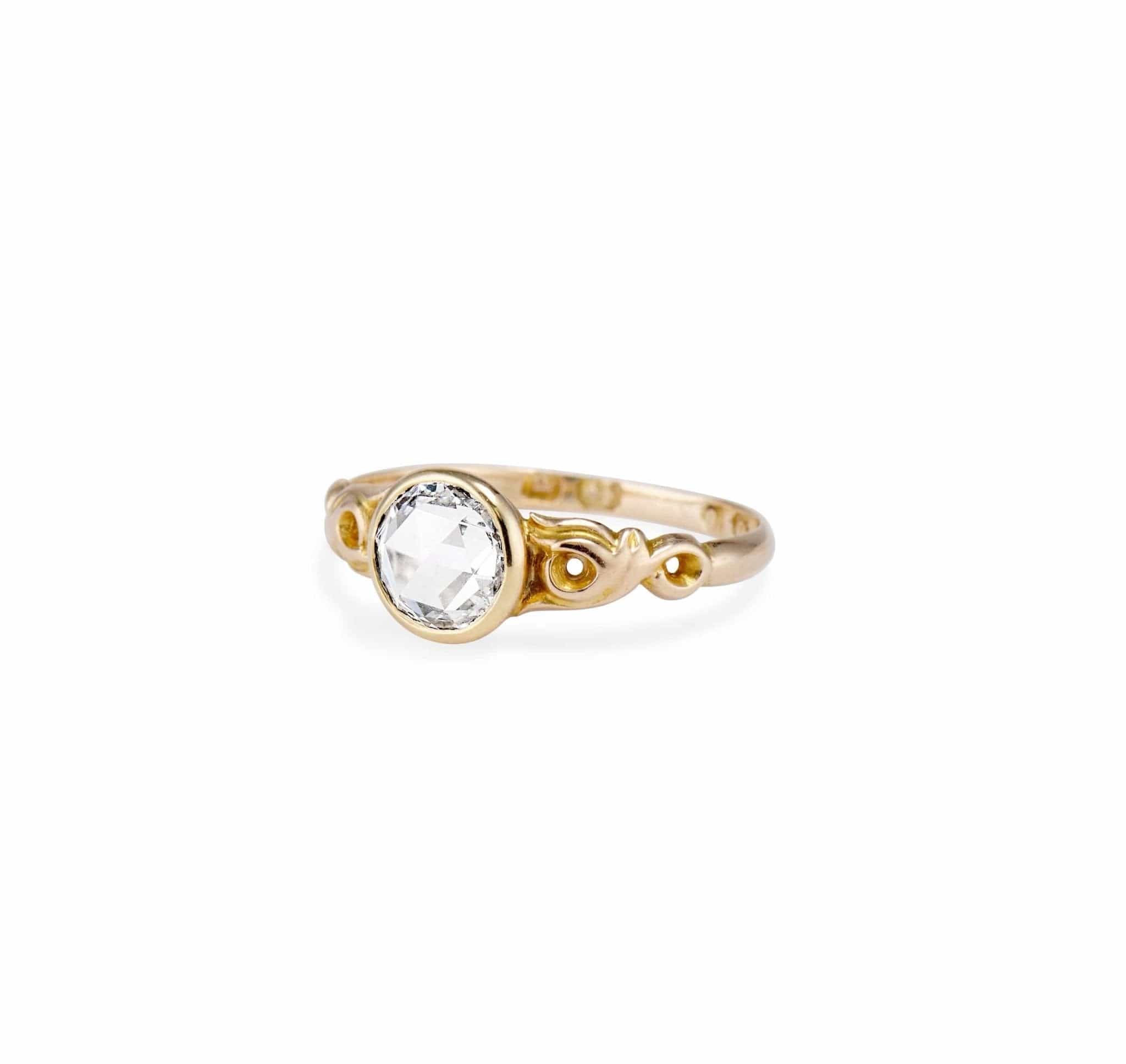 Victorian British .90 Carat Rose Cut Diamond Engagement Ring - Image 2