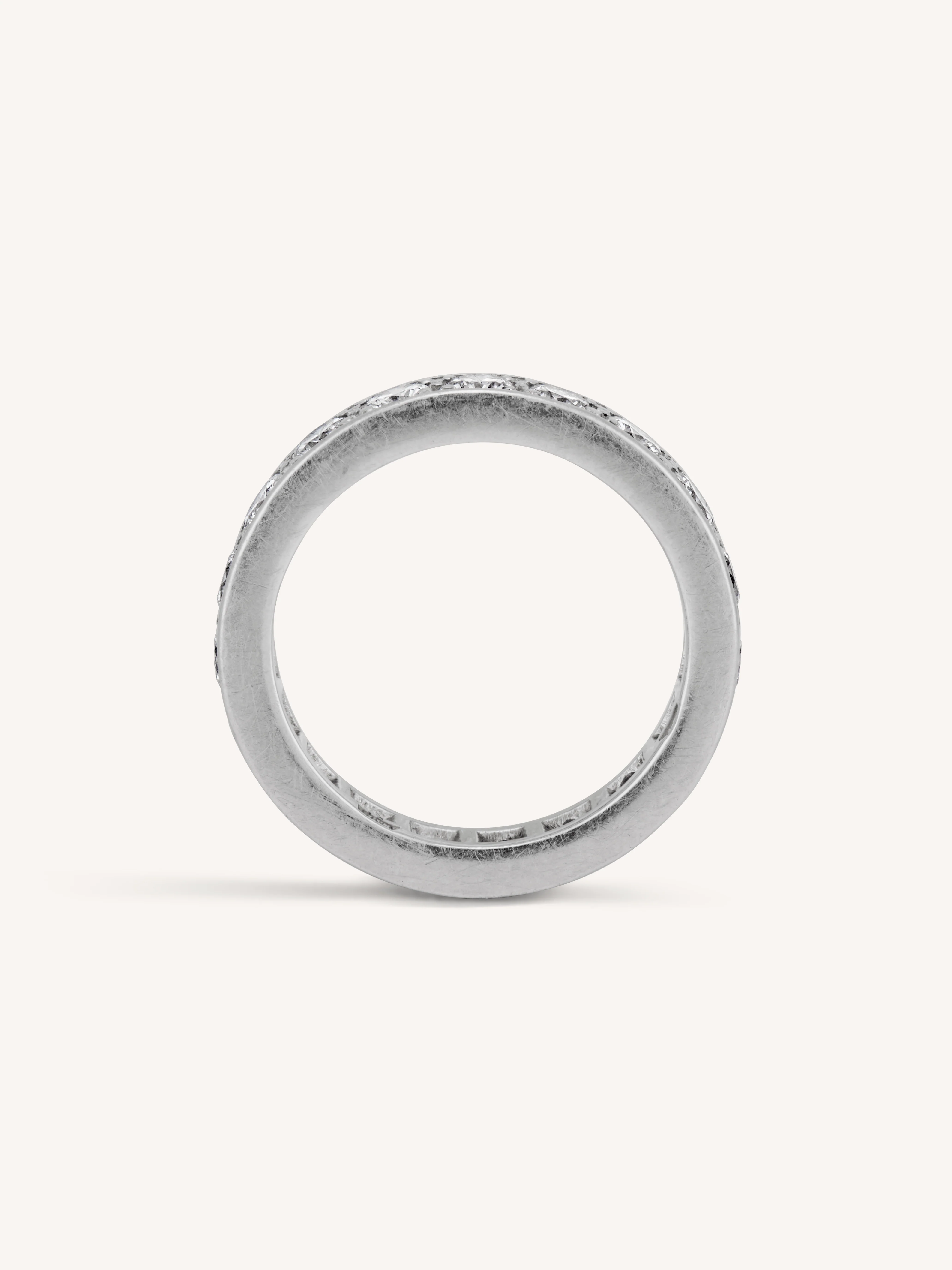 Bulgari Midcentury Round Diamond Vintage Eternity Wedding Band, Italy - Size 6.75 - Image 3