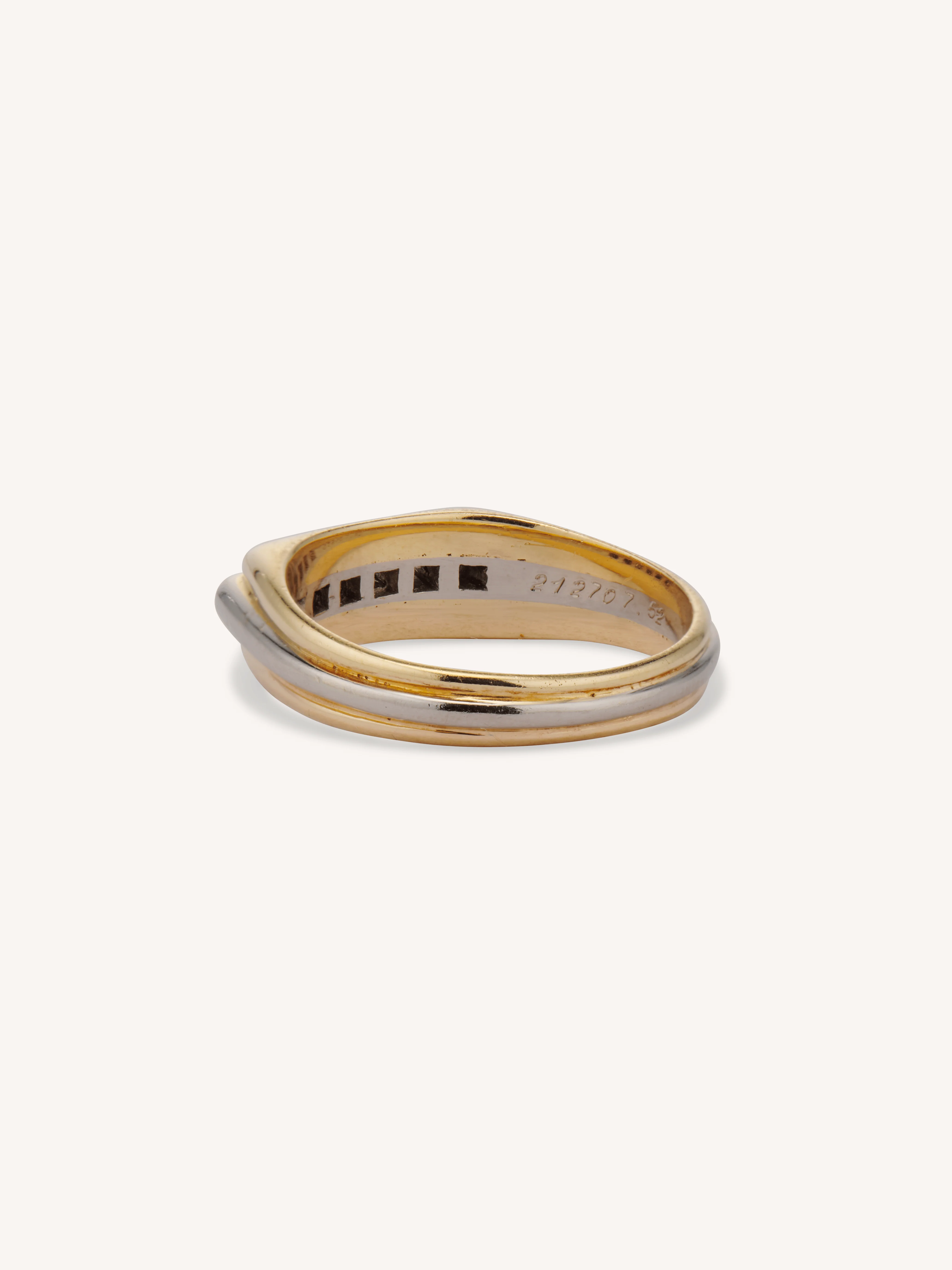 Cartier 1970's 18k Gold Modernist Two-Tone Diamond Channel Vintage Band - Image 5