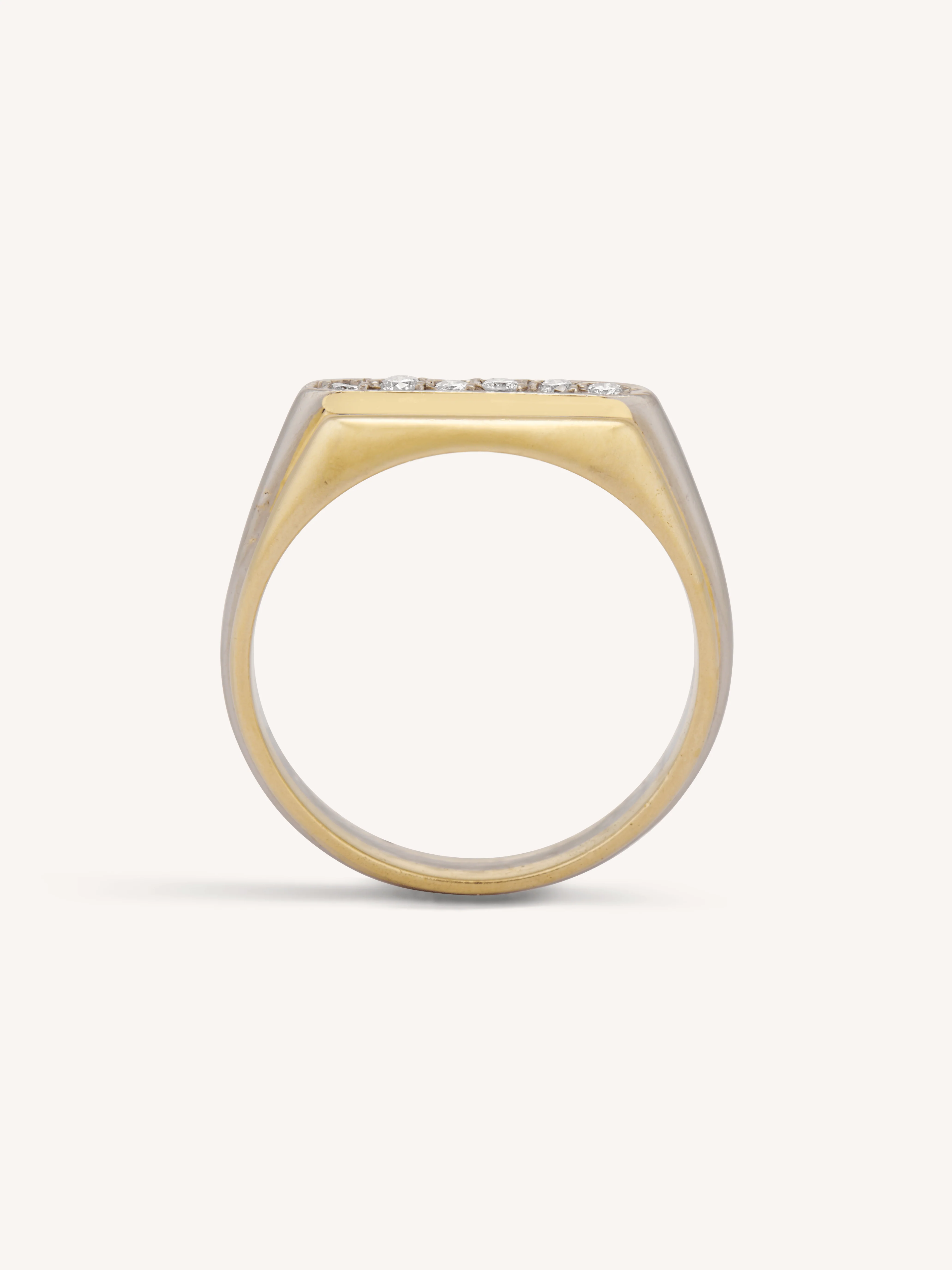 Cartier 1970's 18k Gold Modernist Two-Tone Diamond Channel Vintage Band - Image 8