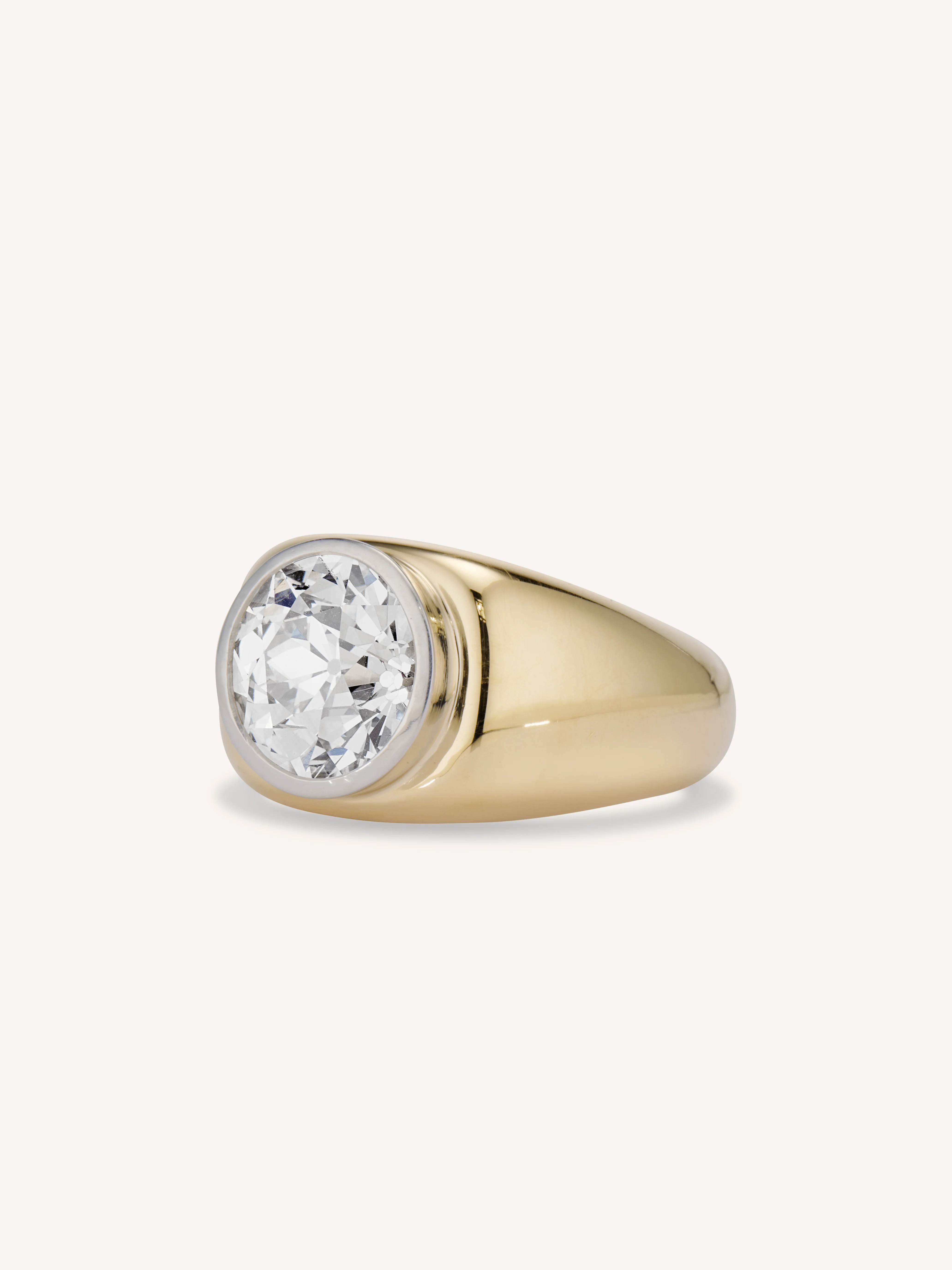 Cartier 4.76 Old European Cut Diamond Bombé Bezel Set Vintage Ring - Image 4