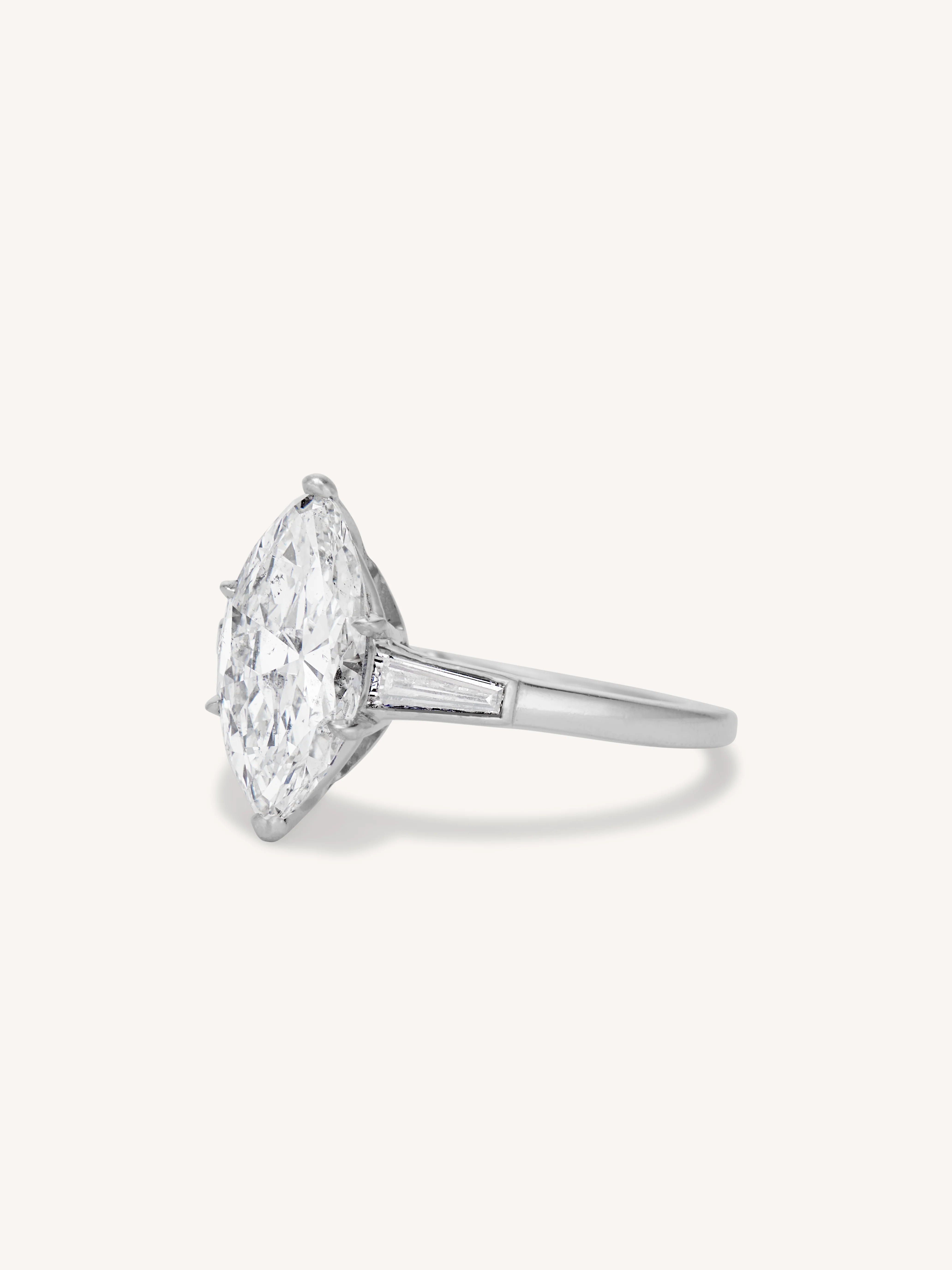 Cartier Art Deco 2.18 Carat Marquise Diamond Vintage Engagement Ring - Image 4