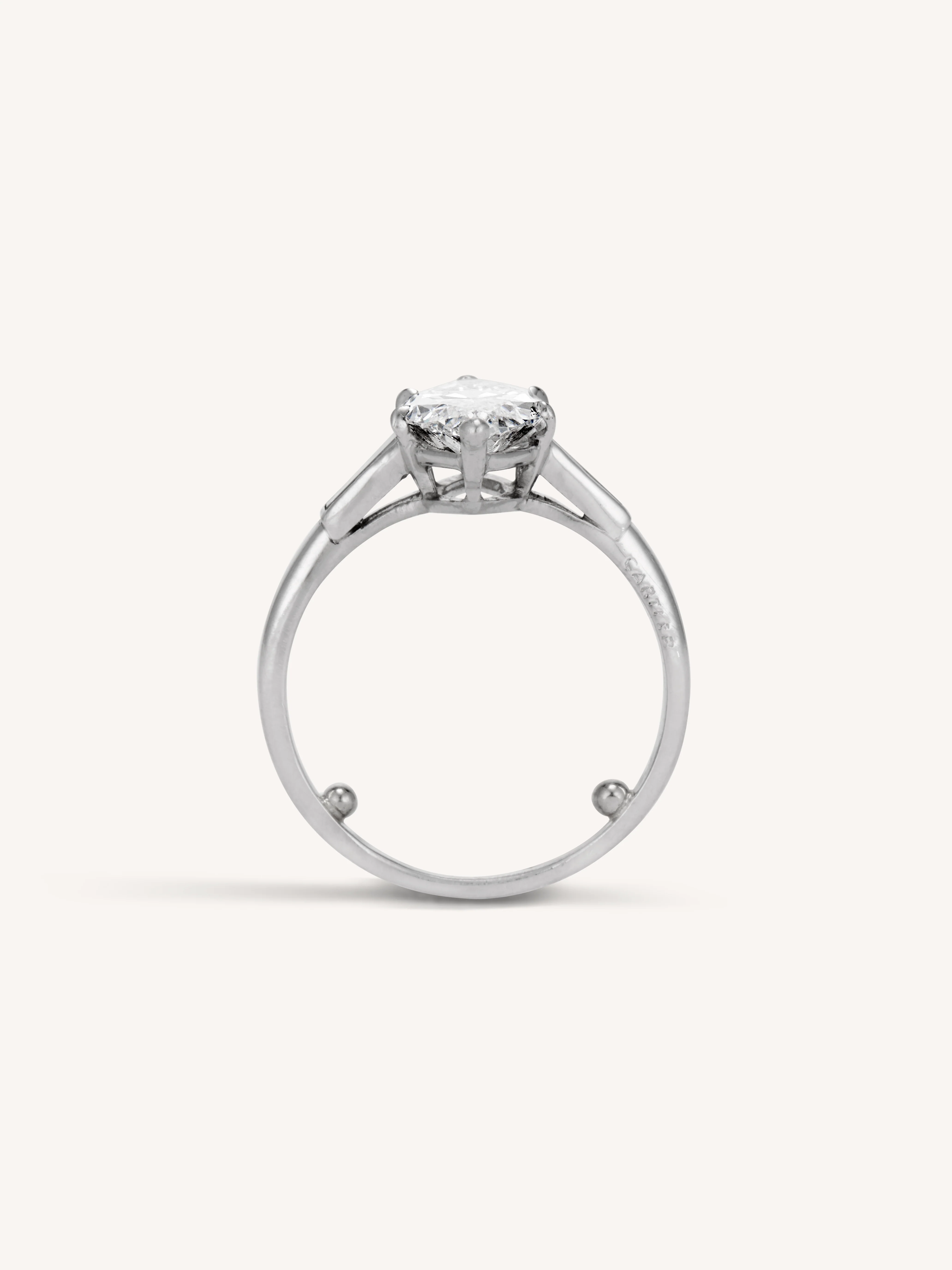 Cartier Art Deco 2.18 Carat Marquise Diamond Vintage Engagement Ring - Image 9