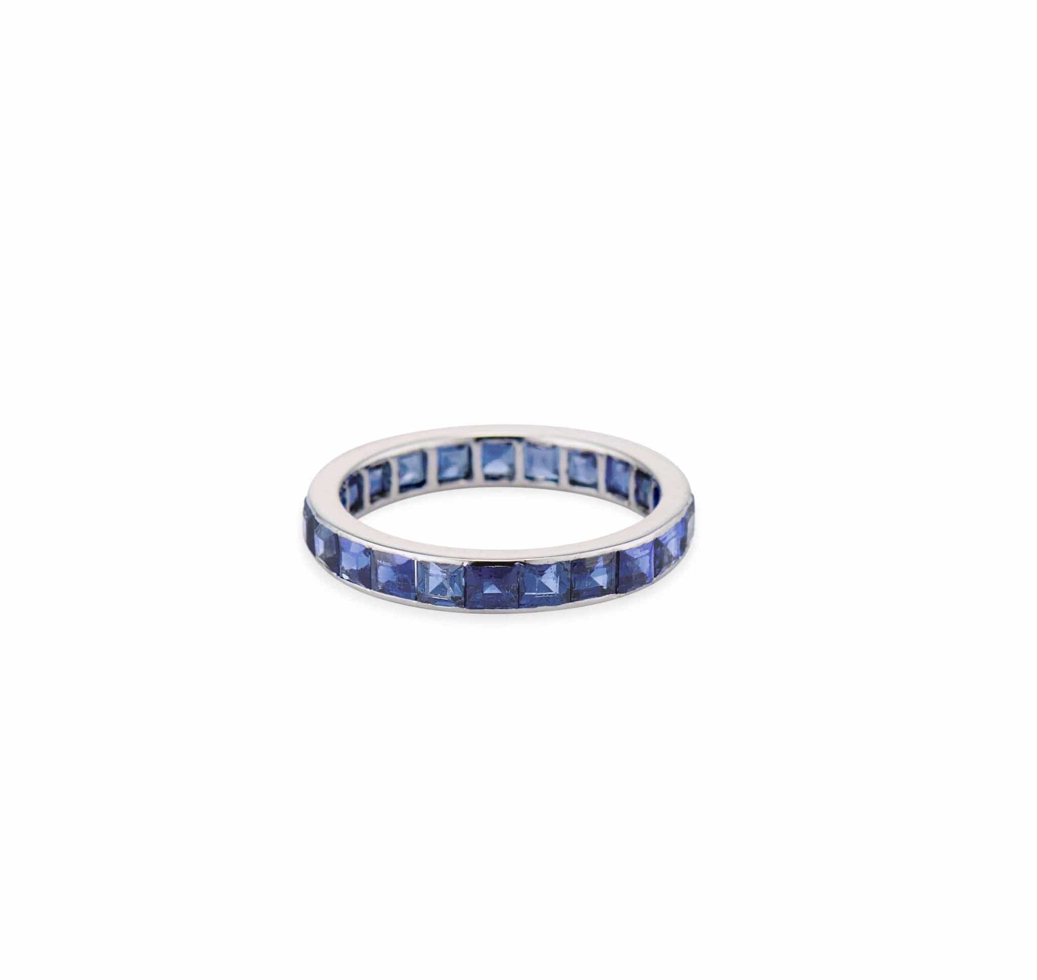 Cartier Art Deco Carré-Cut Sapphire and Platinum Band - Image 3