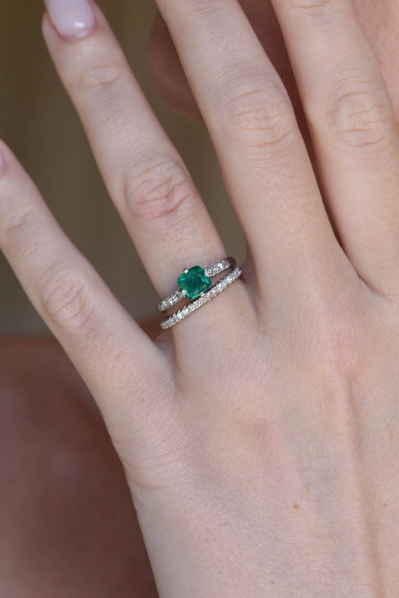 Cartier Art Deco Emerald Cut Emerald Vintage Engagement Ring - Image 2
