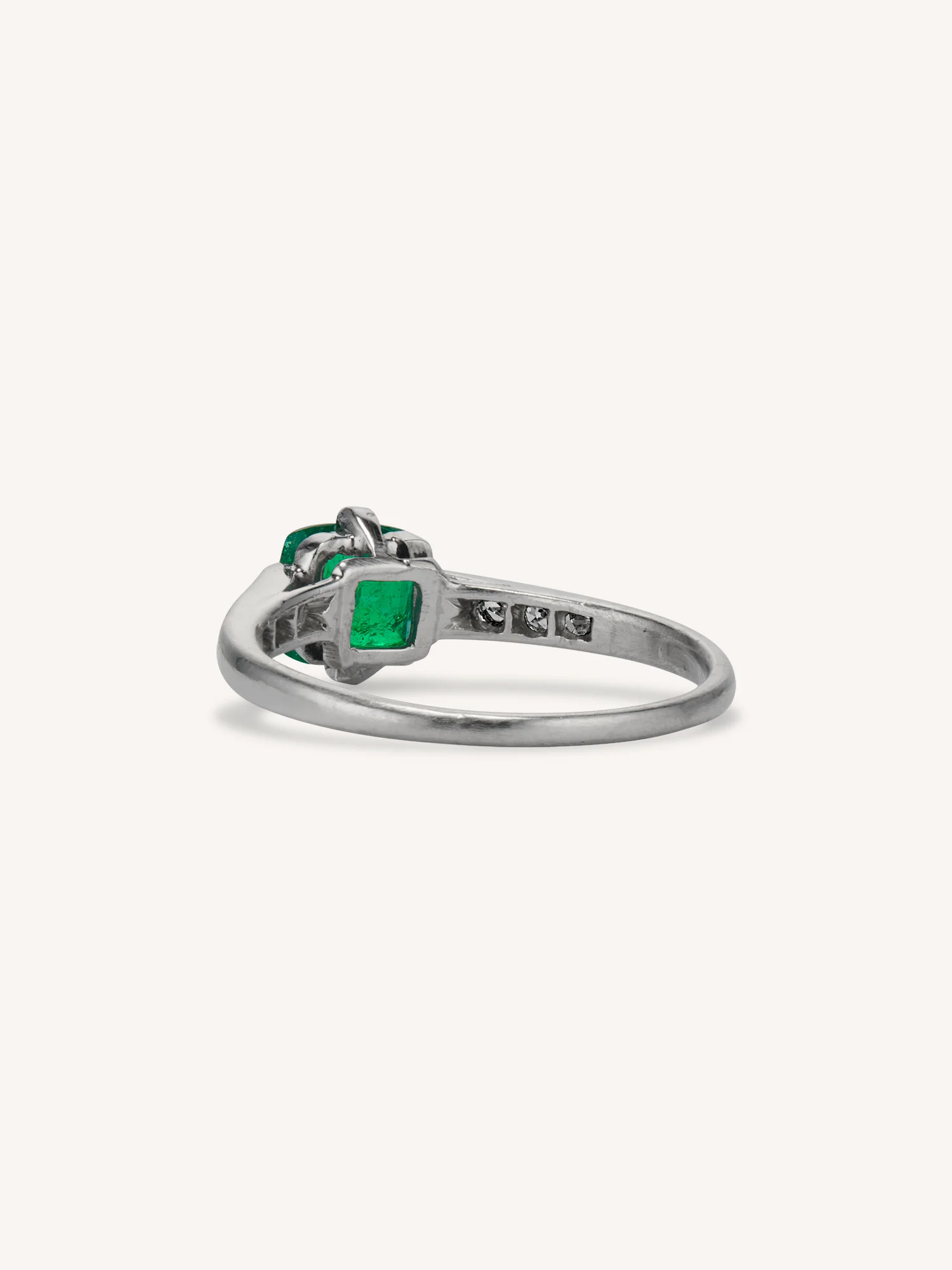Cartier Art Deco Emerald Cut Emerald Vintage Engagement Ring - Image 5