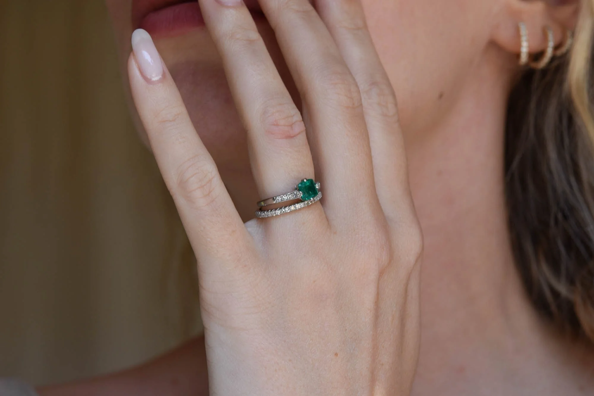 Cartier Art Deco Emerald Cut Emerald Vintage Engagement Ring - Image 6