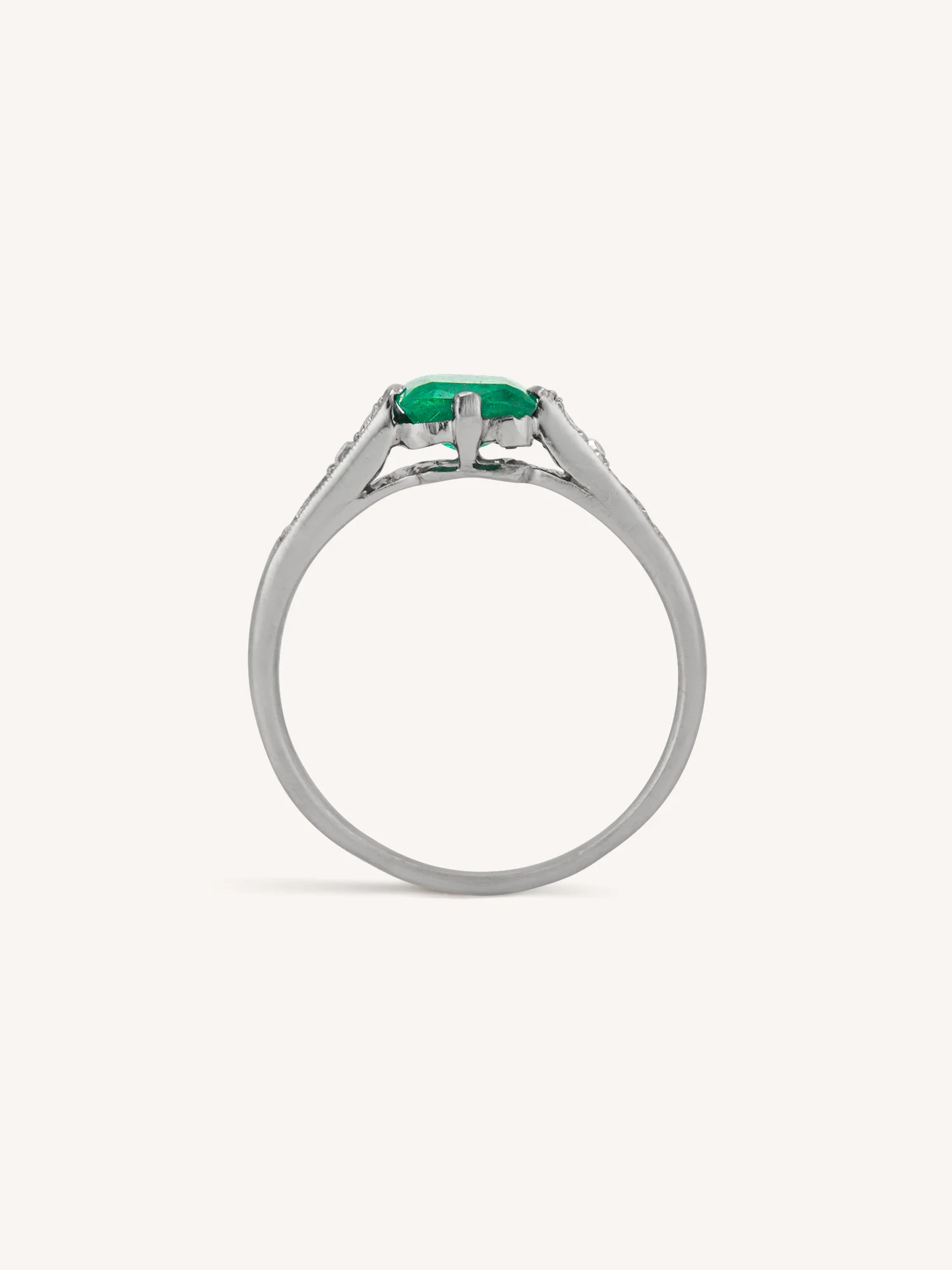 Cartier Art Deco Emerald Cut Emerald Vintage Engagement Ring - Image 8