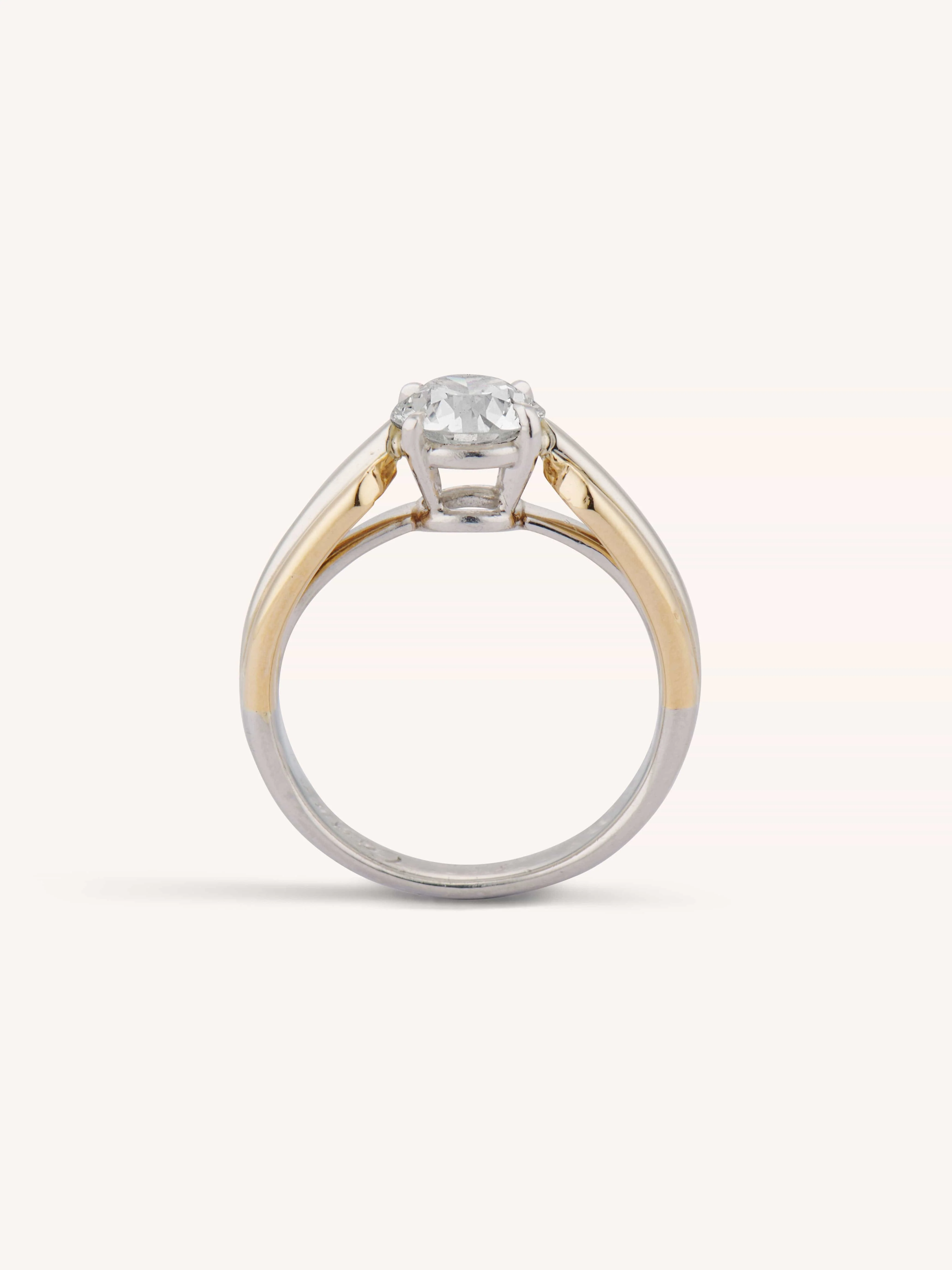 Cartier Mid-Century 1.08 Carat Round Brilliant Cut Diamond Vintage Engagement Ring - Image 8