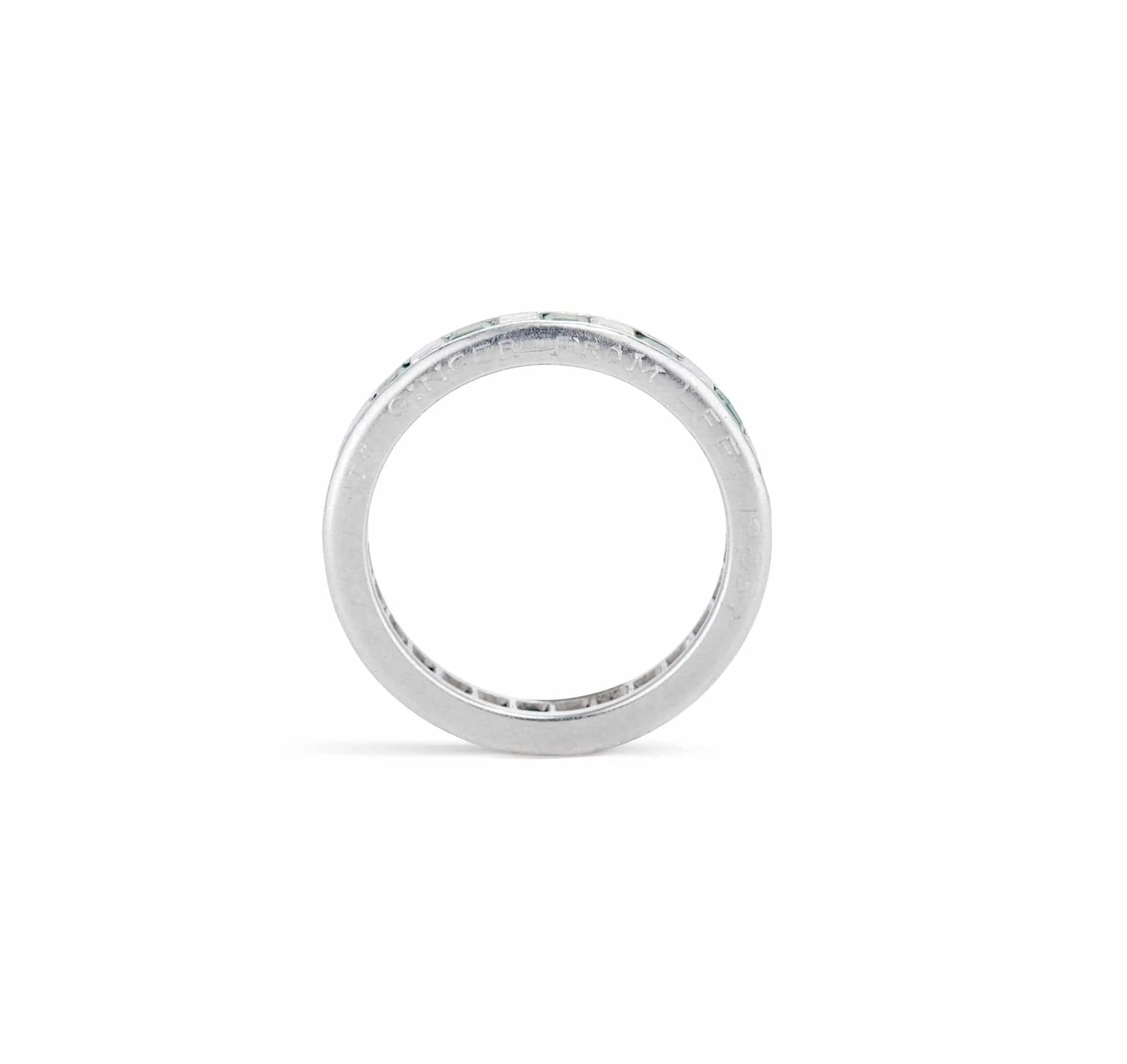 Cartier Mid Century Emerald & Diamond Platinum Eternity Band - Image 3