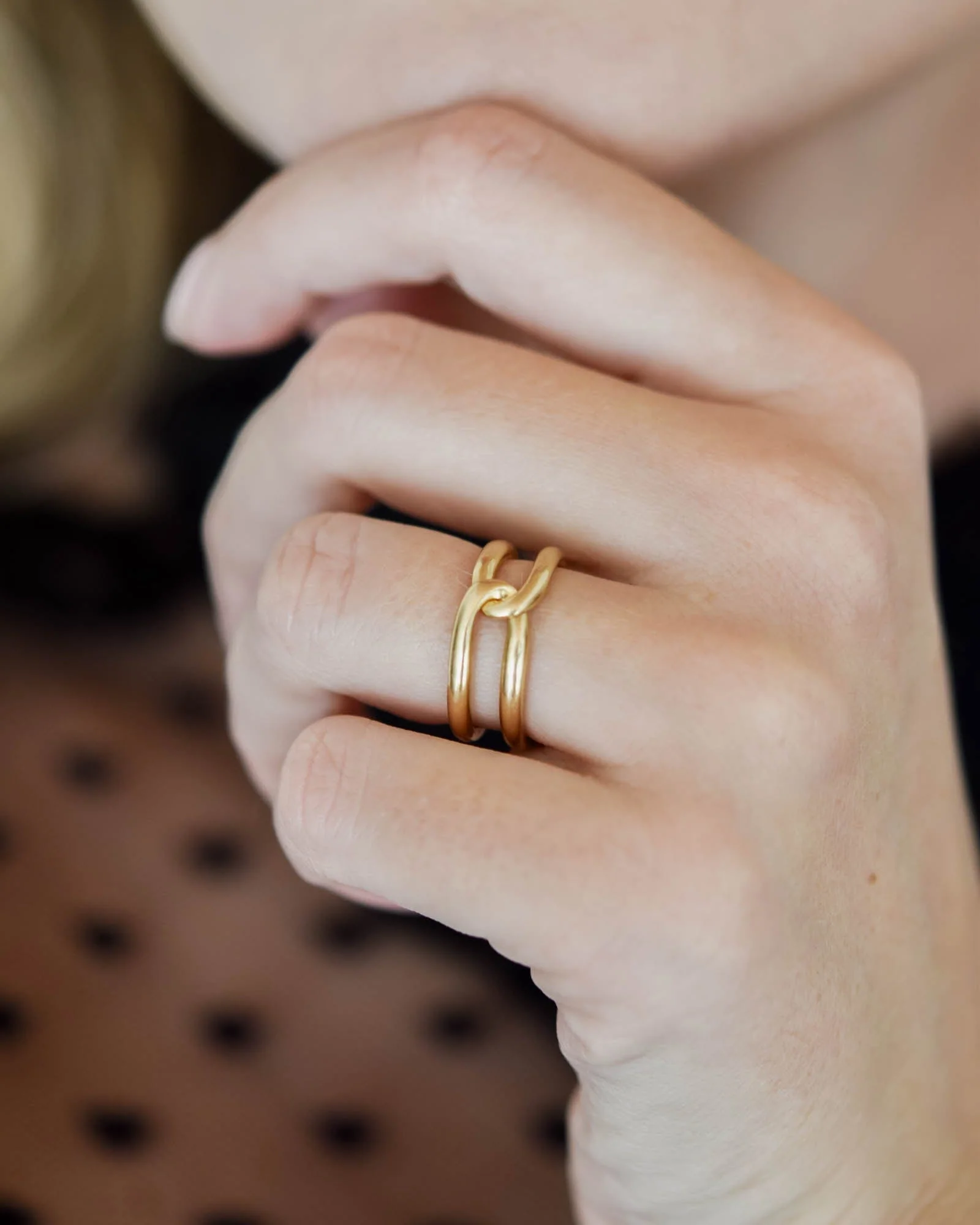 Cartier Vintage Gold Interlocking Puzzle Ring - Image 2
