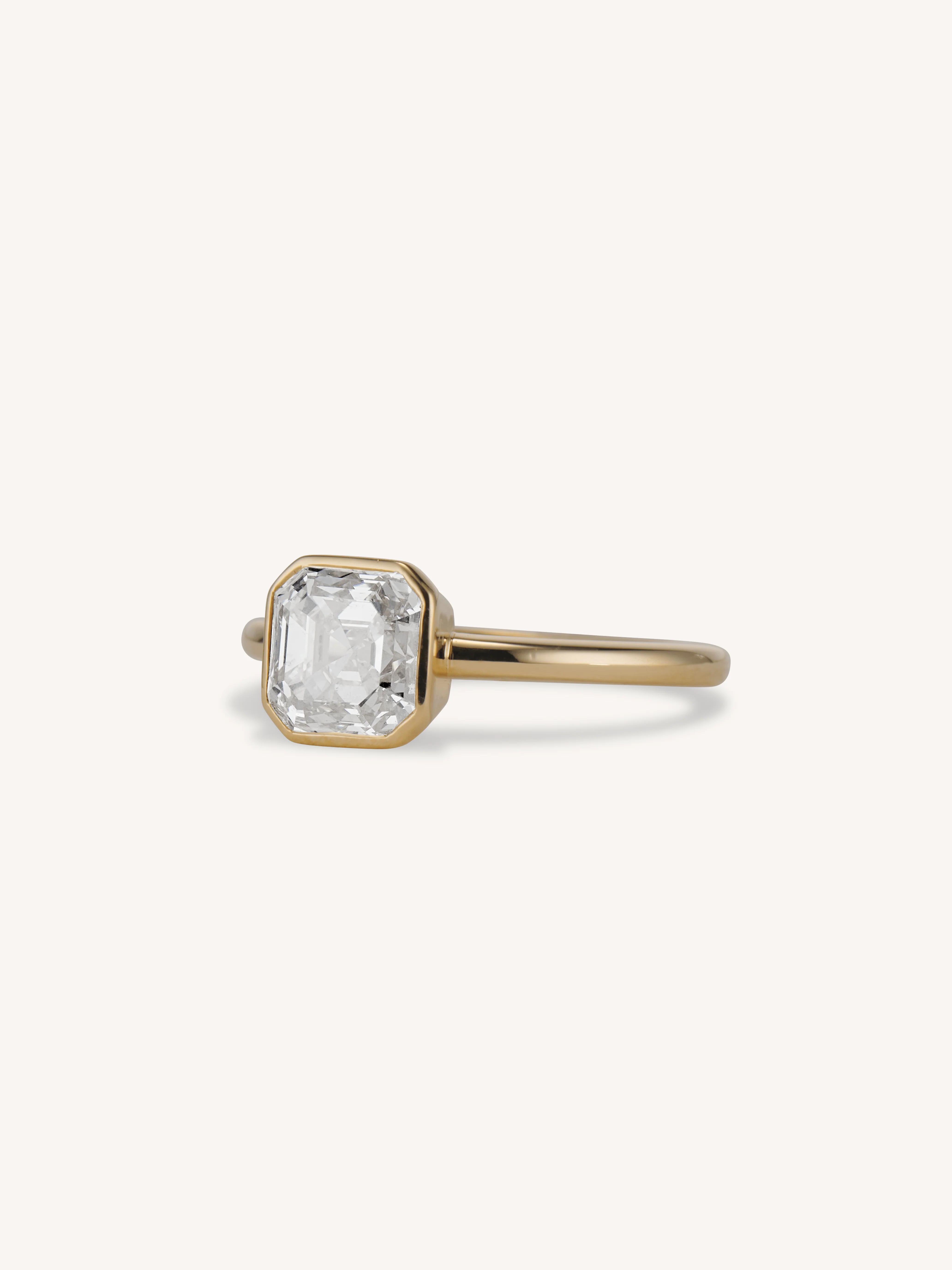 Classic Asscher Cut Diamond Bezel Solitaire Engagement Ring 2.01 - Image 4