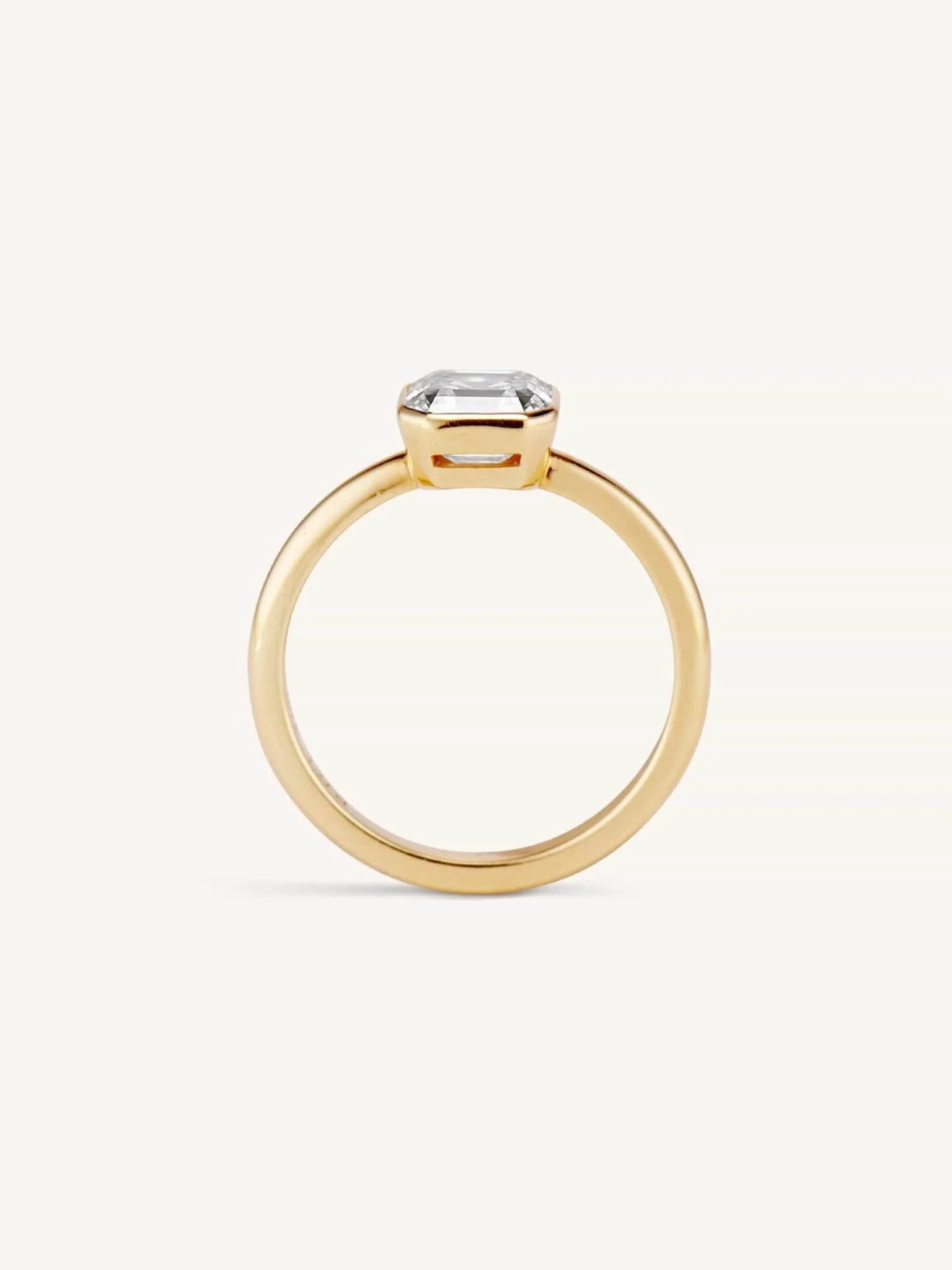 Classic Asscher Cut Diamond Bezel Solitaire Engagement Ring 1.20 - Image 6