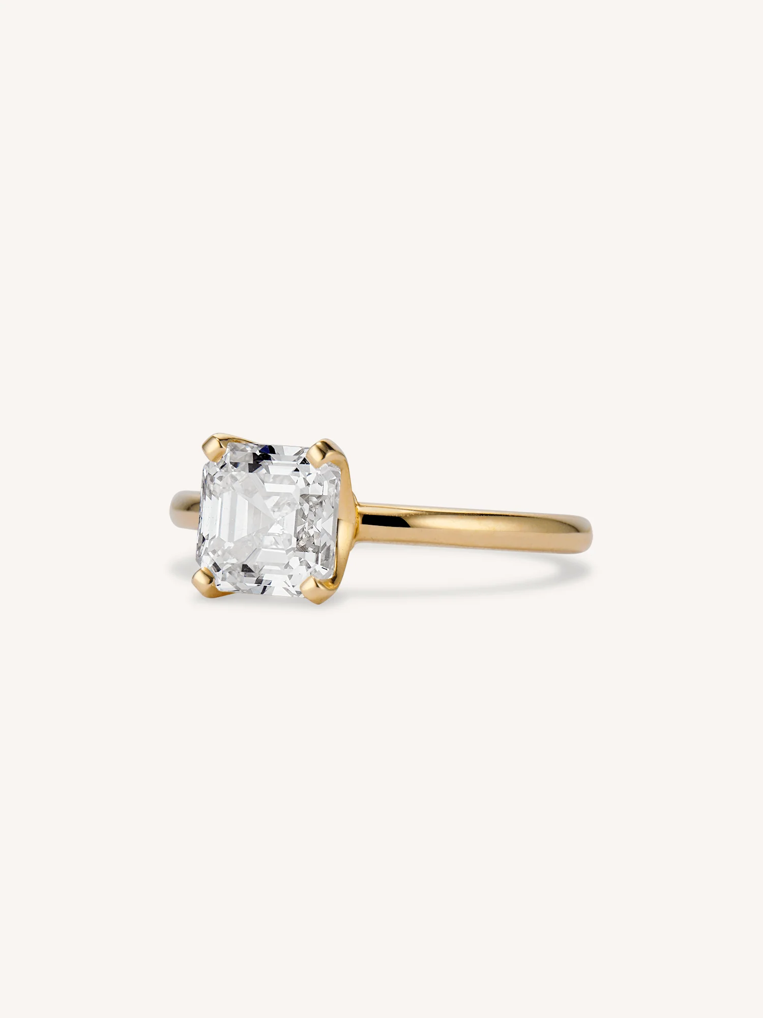 Classic Asscher Cut Diamond Four Prong Solitaire Engagement Ring 2.01 - Image 4
