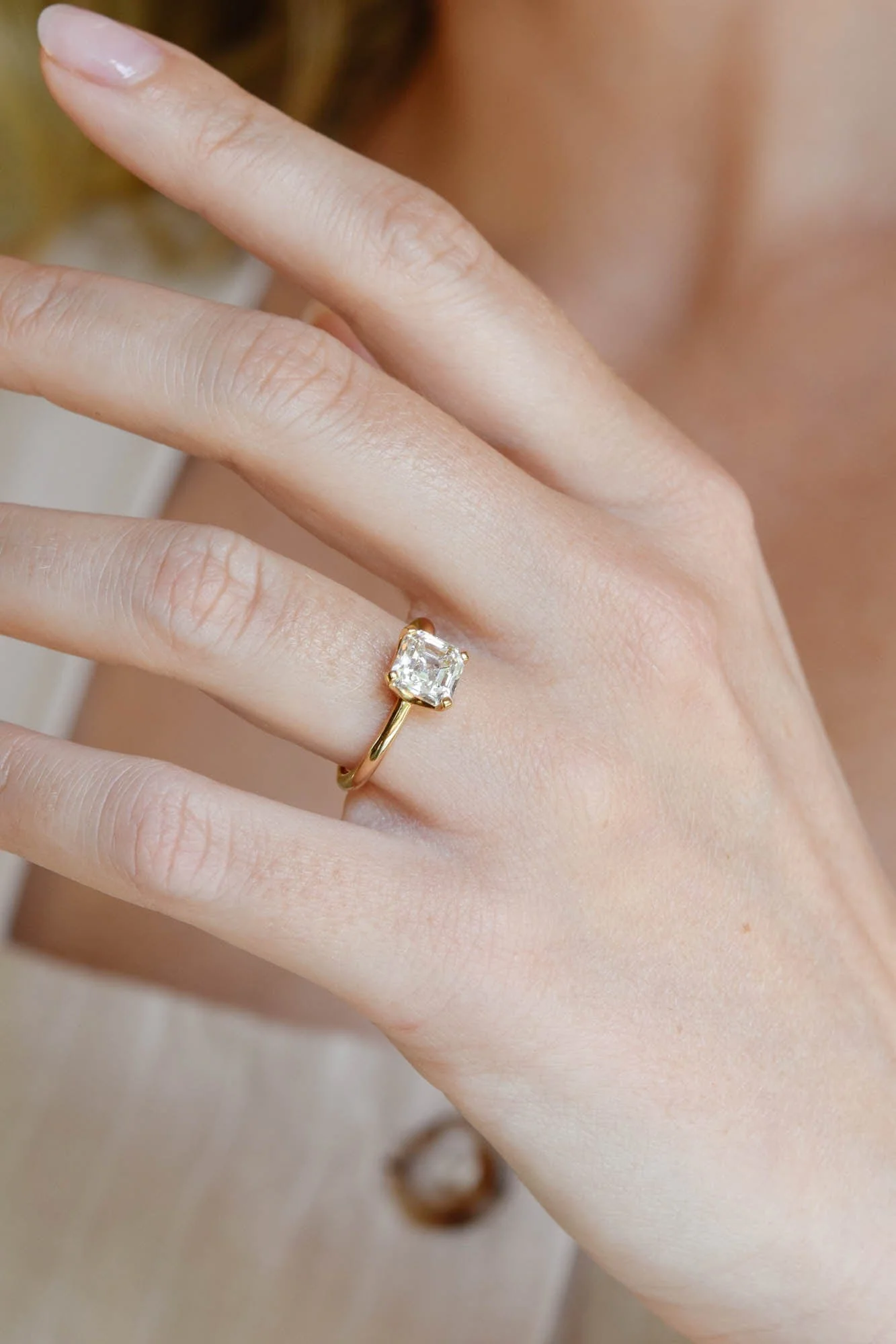 Classic Asscher Cut Diamond Four Prong Solitaire Engagement Ring 2.01 - Image 6