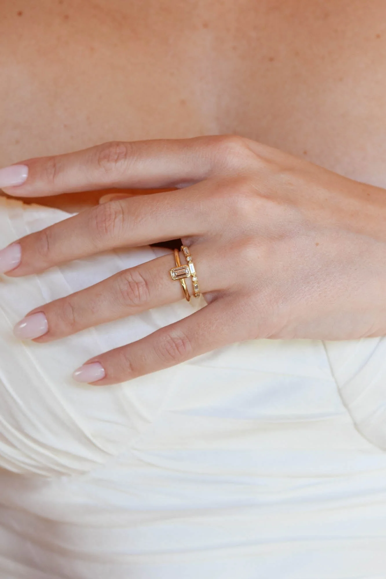 Classic Emerald Cut Diamond Bezel Solitaire Engagement Ring .78 - Image 8