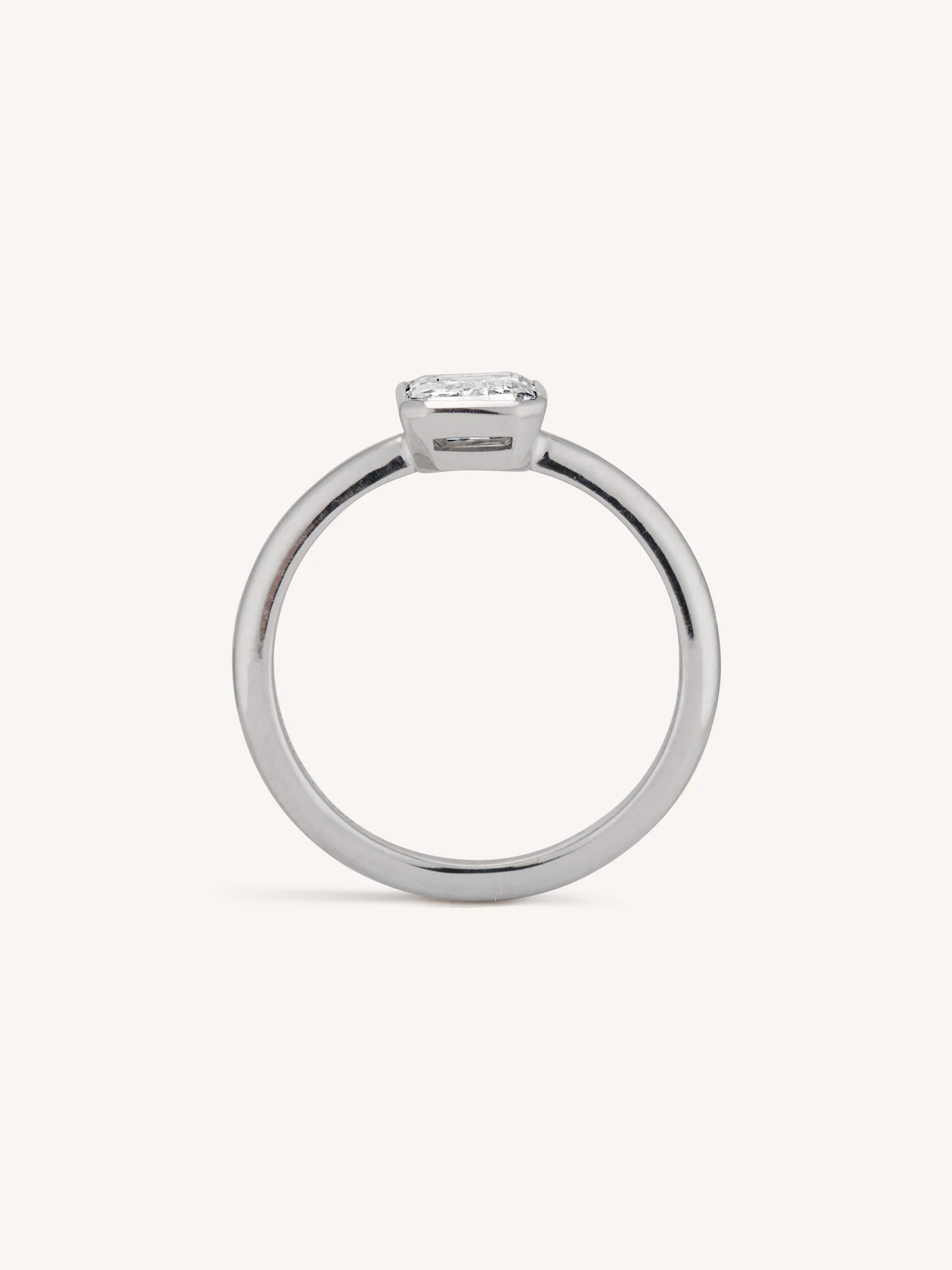 Classic Emerald Cut Diamond Bezel Solitaire Engagement Ring 1.33 - Image 8