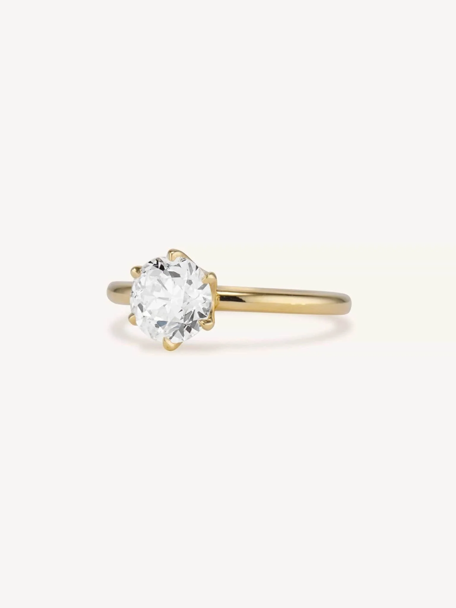 Classic Old European Cut Diamond Six Prong Solitaire Engagement Ring 1.28 - Image 4