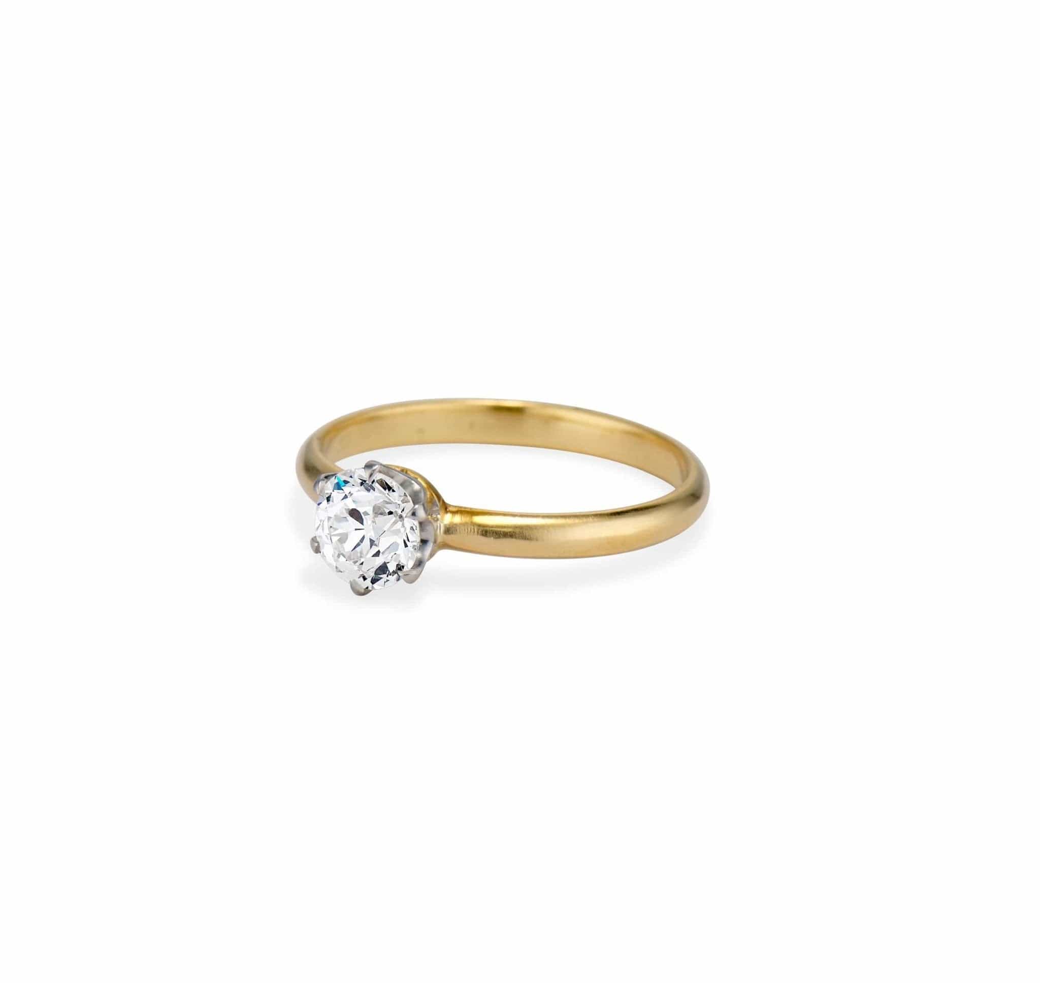 Classic Tiffany & Co. .91 Carat Old European Diamond Solitaire Engagement Ring - Image 2