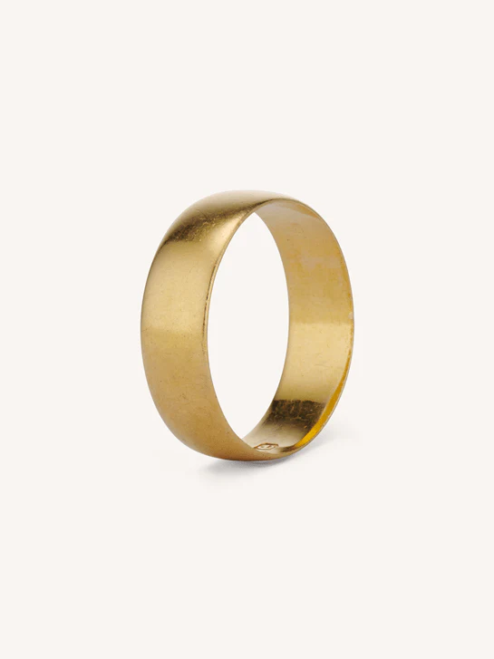 Victorian Classic Wide 22k Antique Wedding Band, English - Size 7 - Image 4