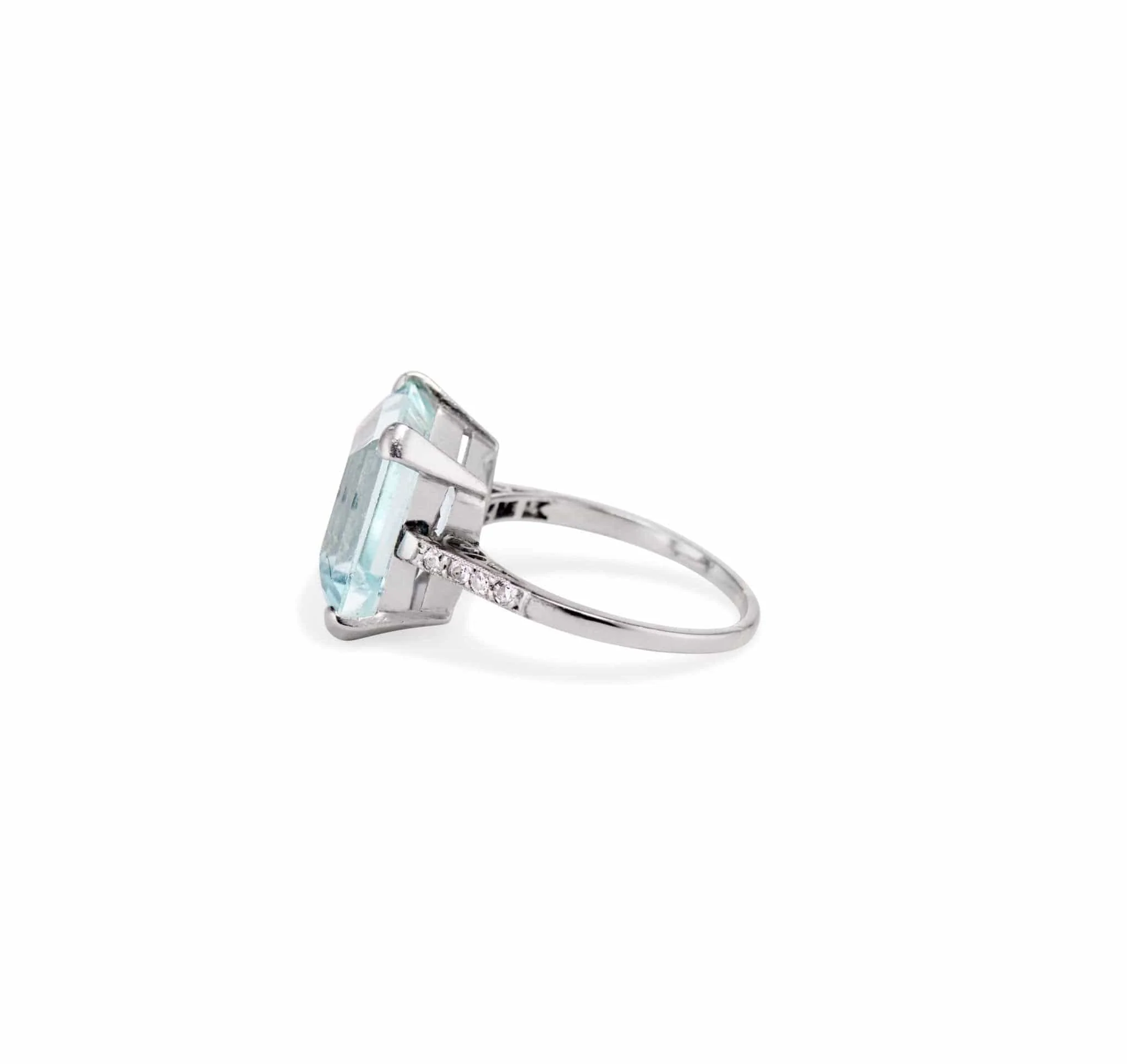 Art Deco 11.90 Carat Aquamarine Cocktail Ring, American - Image 3