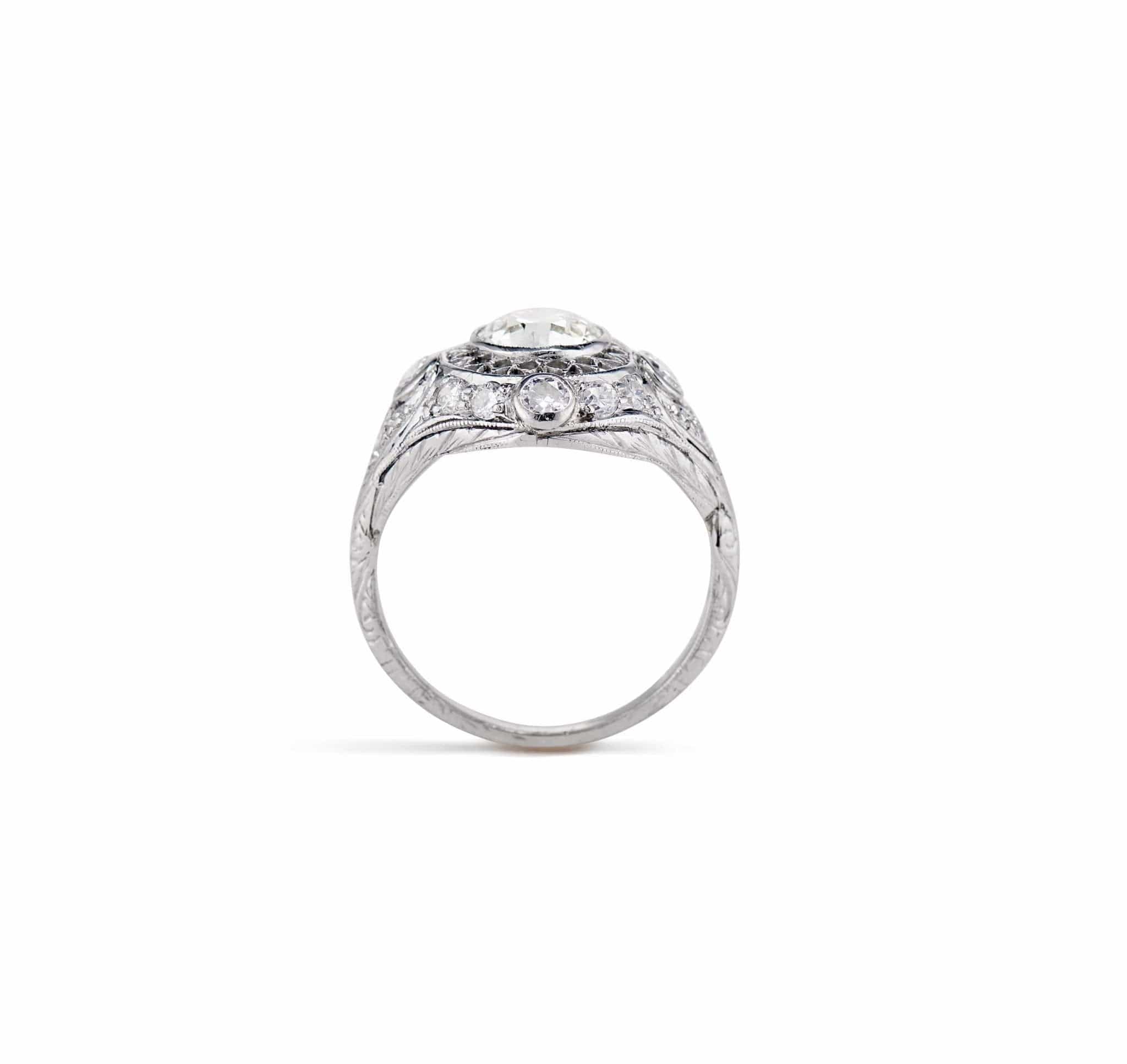 Edwardian 1.05 Carat Old European Diamond Dome Engagement Ring - Image 3