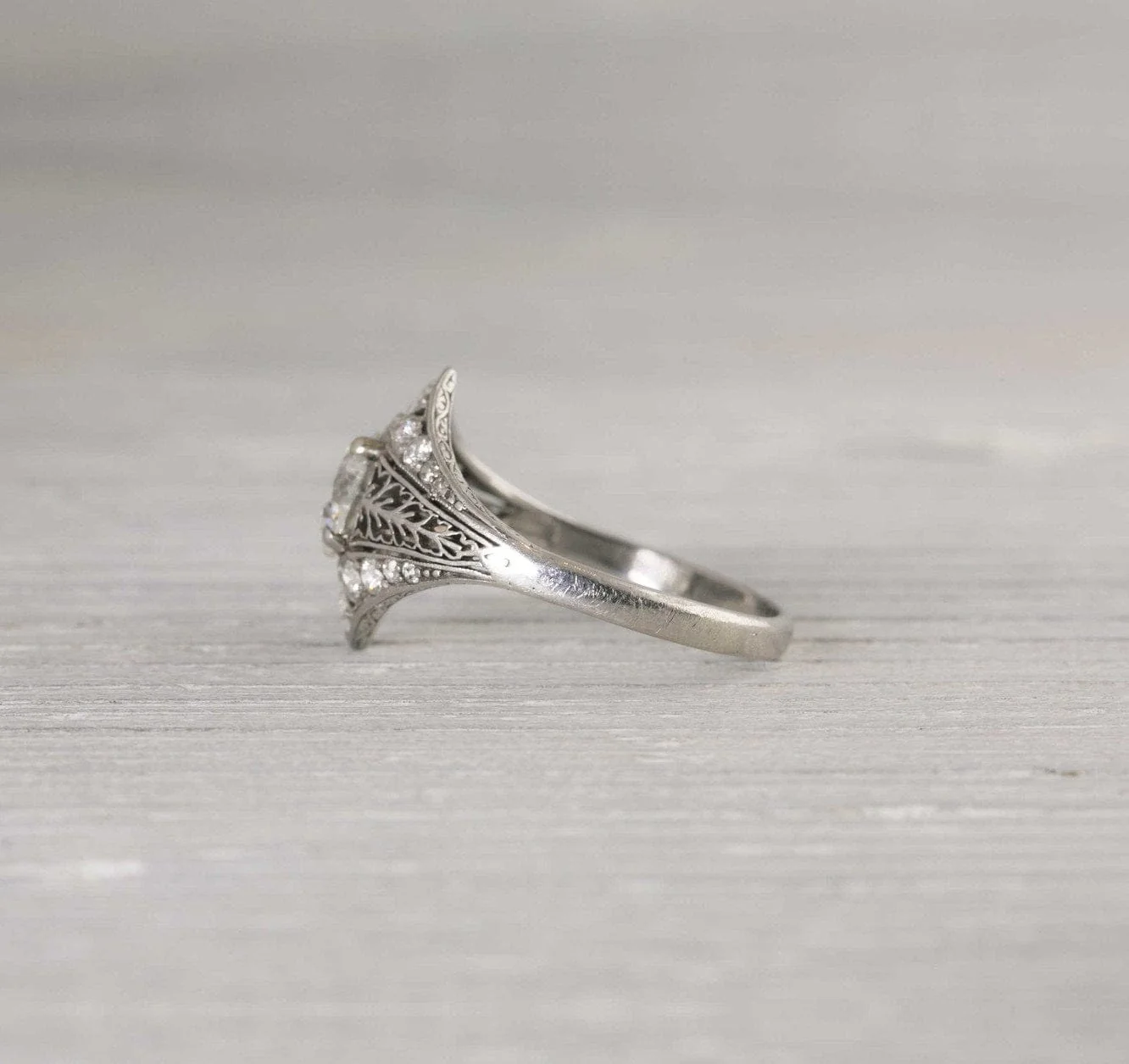 Diamond Within A Diamond Art Deco Engagement Ring - Image 3