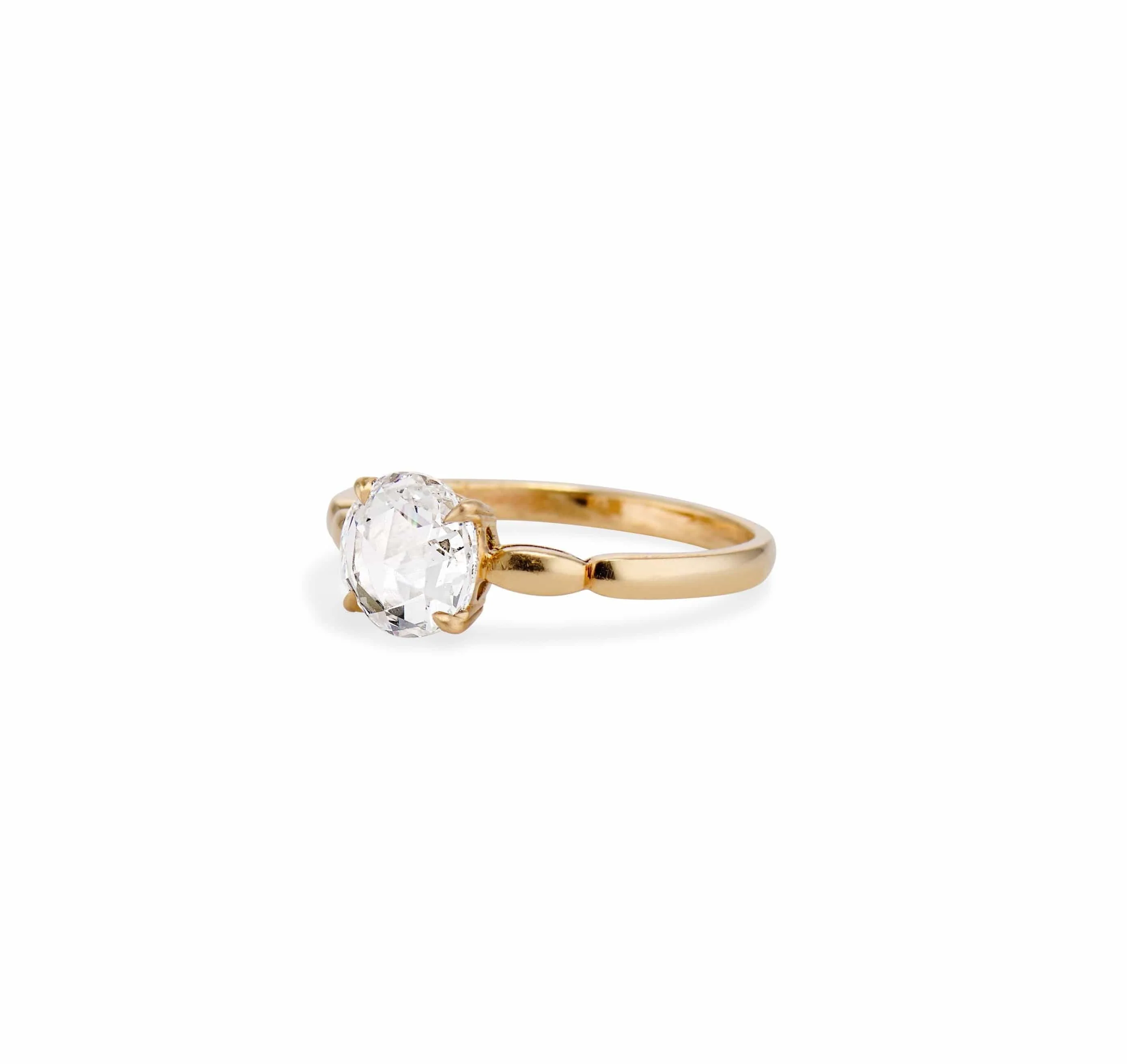 Early Art Deco 1.01 Carat Rose Cut Solitaire Engagement Ring - Image 2